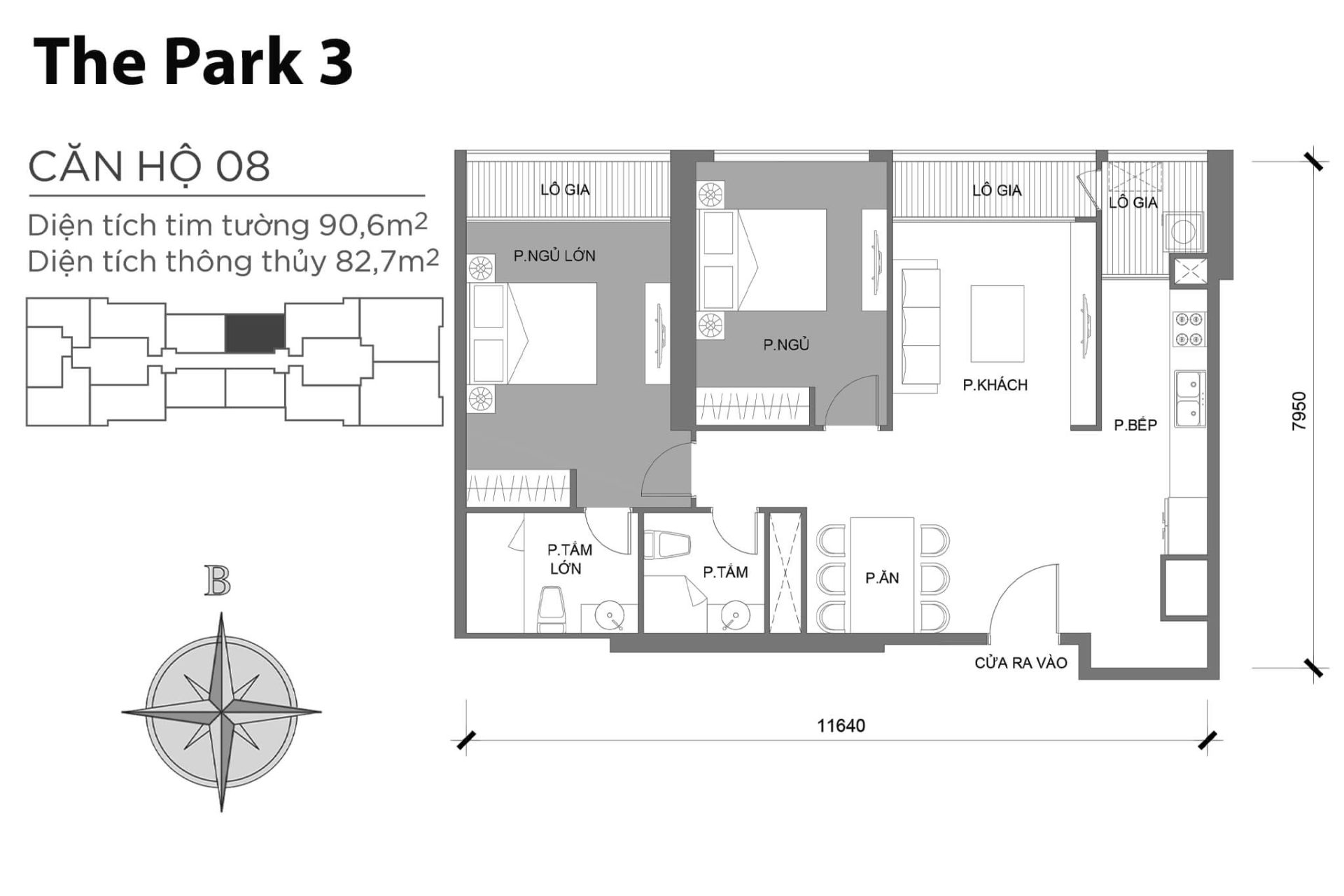 Mặt bằng Park 3 Vinhomes Central Park