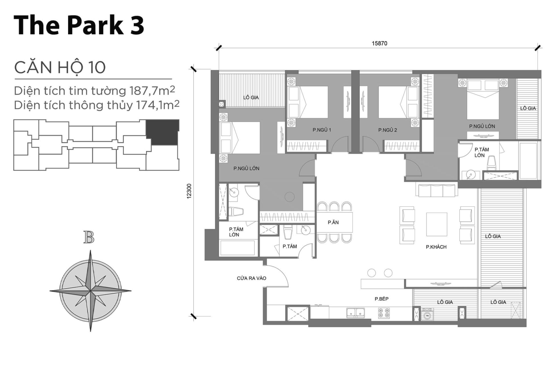 Mặt bằng Park 3 Vinhomes Central Park