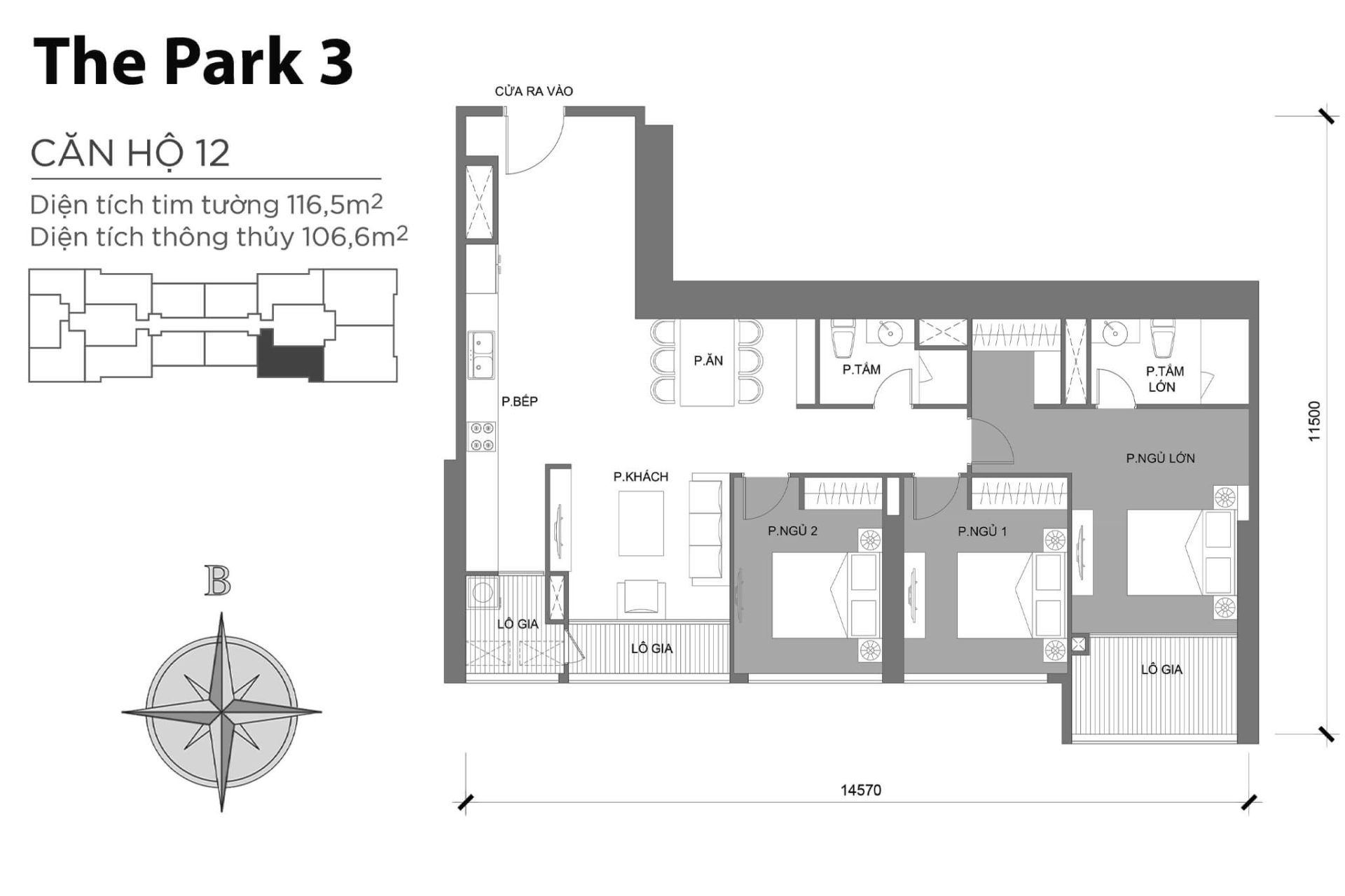 Mặt bằng Park 3 Vinhomes Central Park