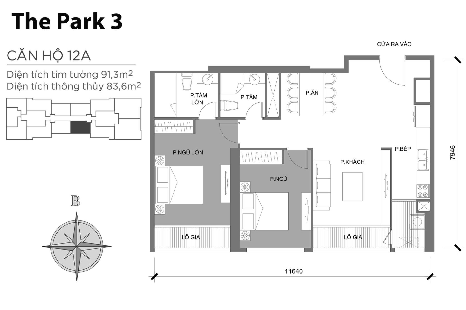 Mặt bằng Park 3 Vinhomes Central Park