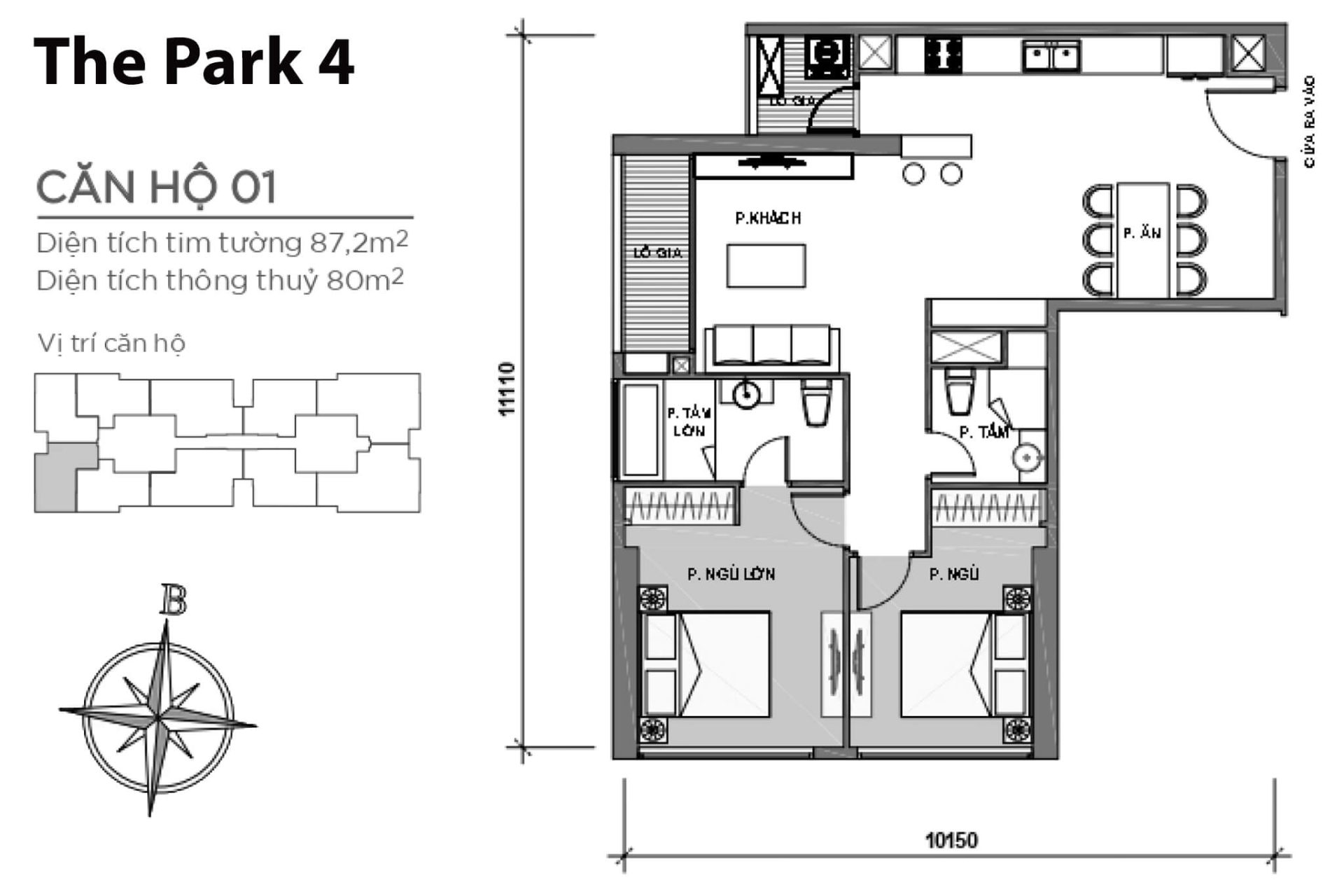 Mặt bằng Park 4 Vinhomes Central Park