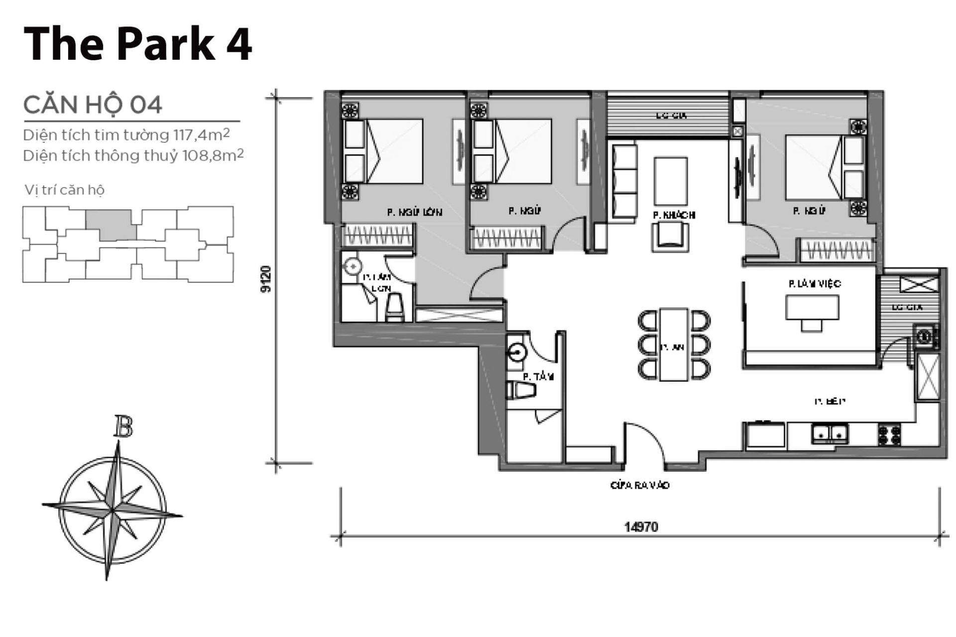 Mặt bằng Park 4 Vinhomes Central Park