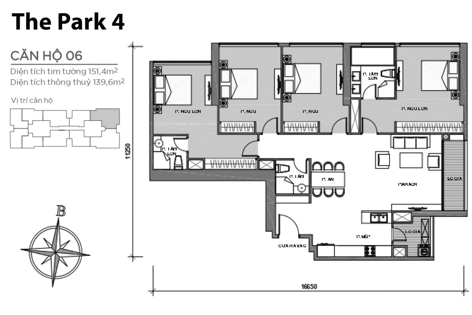 Mặt bằng Park 4 Vinhomes Central Park