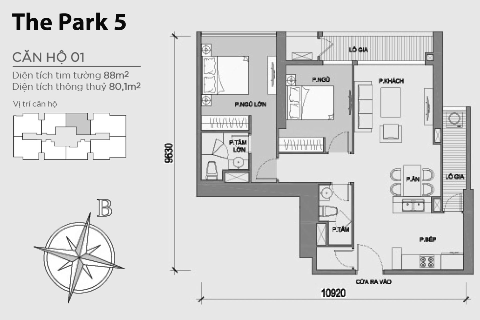 Mặt bằng Park 5 Vinhomes Central Park