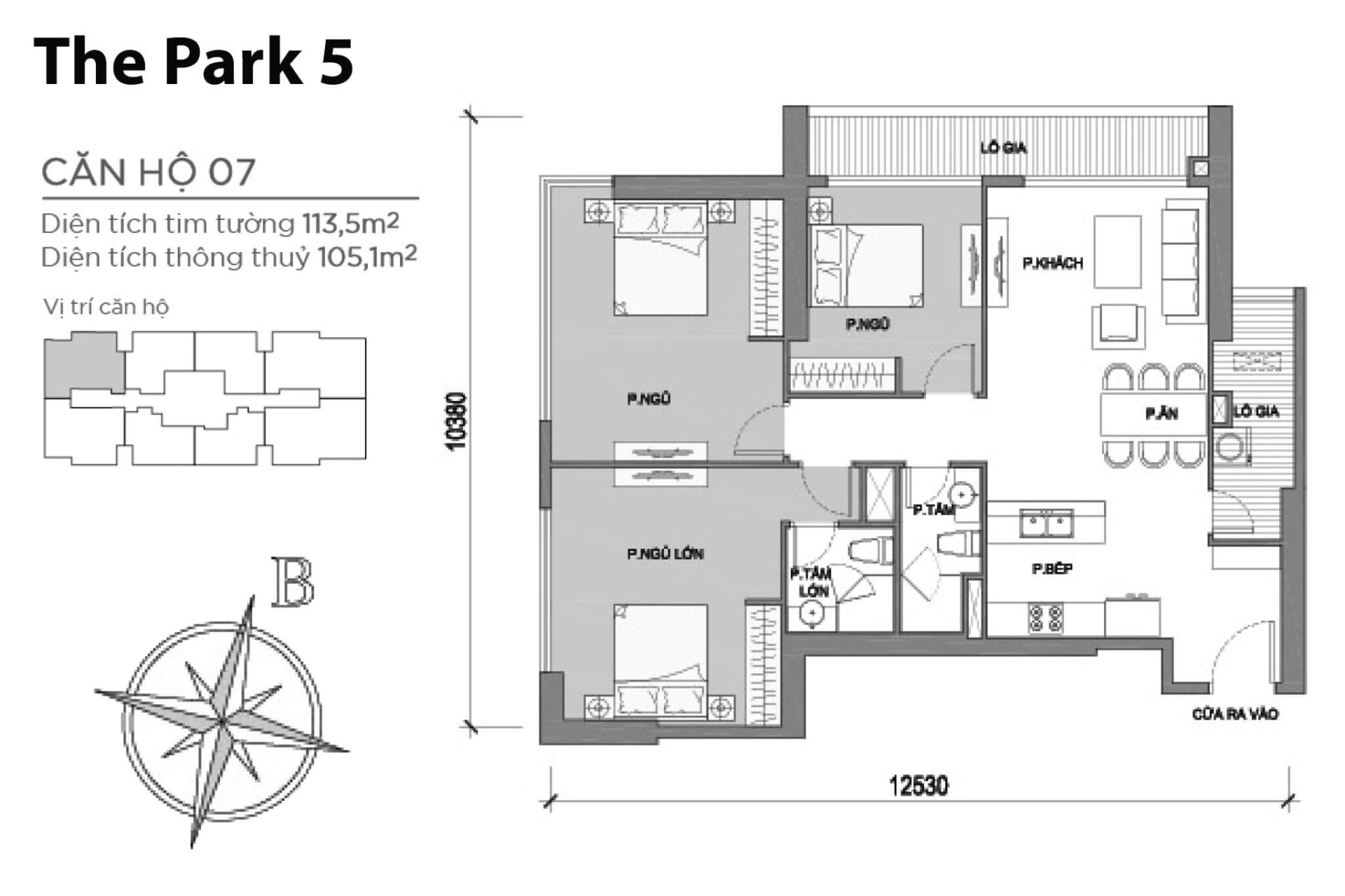 Mặt bằng Park 5 Vinhomes Central Park