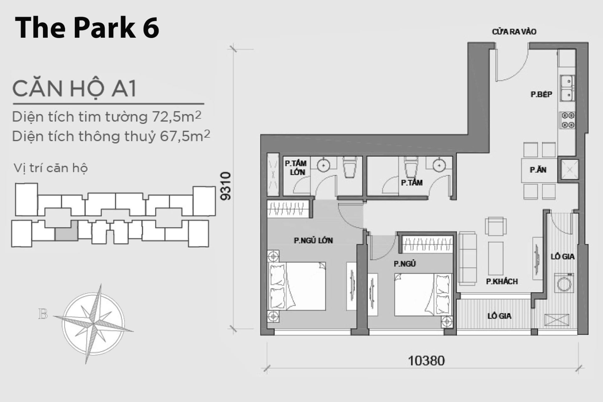 Mặt bằng Park 6 Vinhomes Central Park