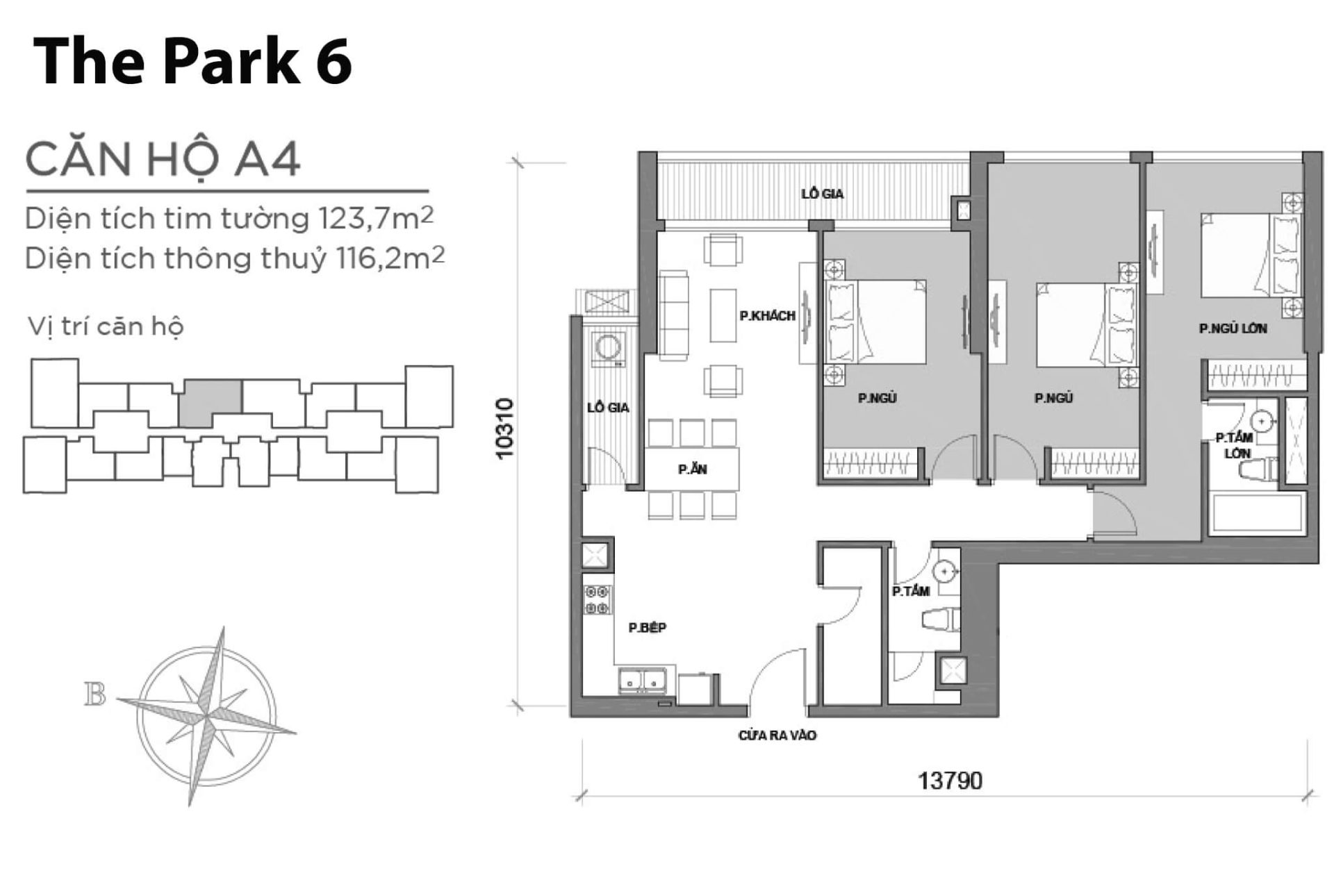 Mặt bằng Park 6 Vinhomes Central Park