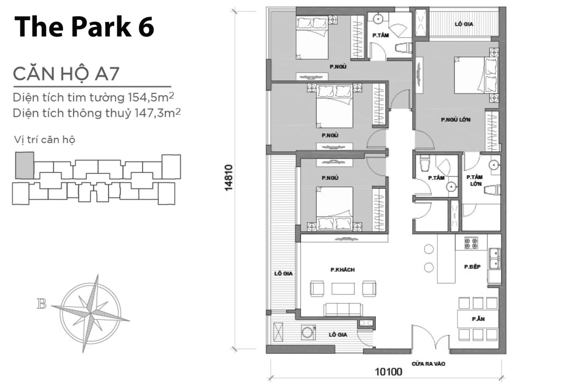 Mặt bằng Park 6 Vinhomes Central Park