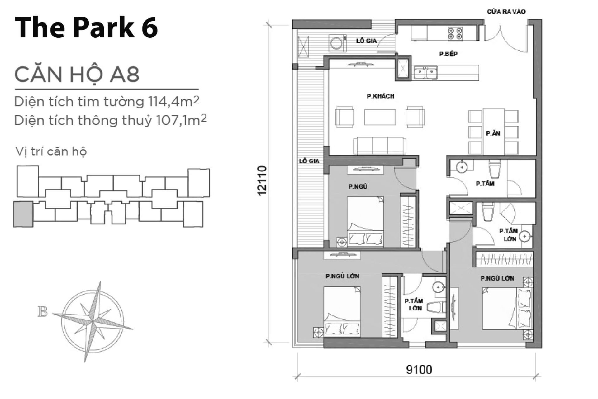 Mặt bằng Park 6 Vinhomes Central Park