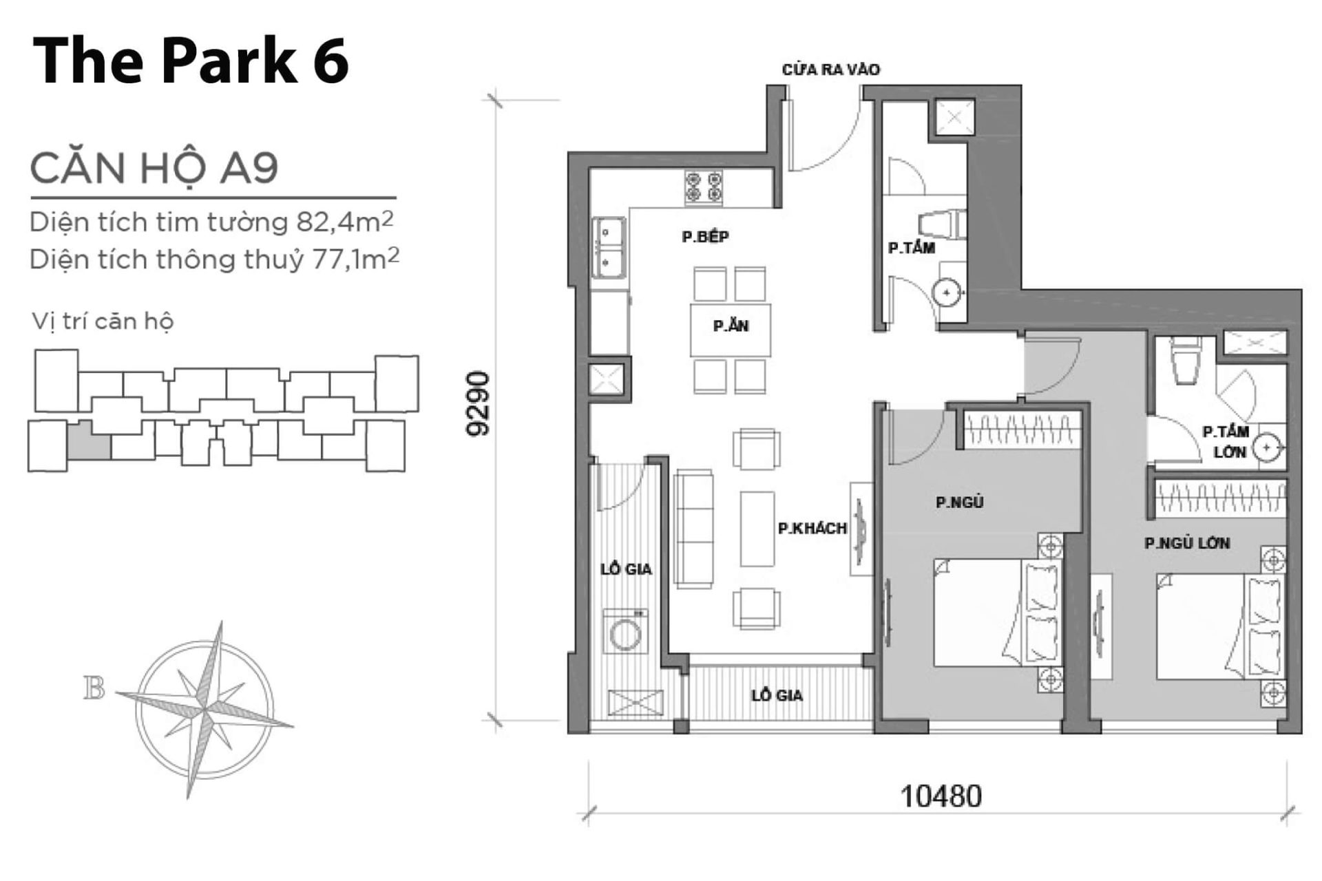 Mặt bằng Park 6 Vinhomes Central Park