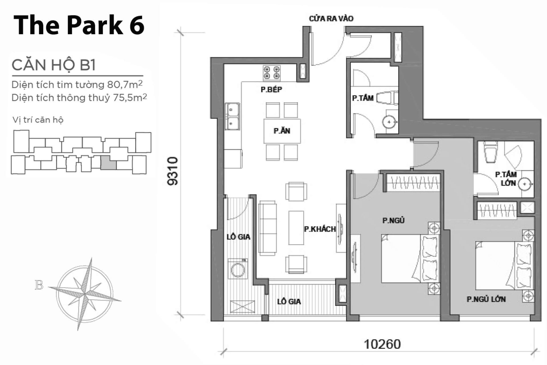 Mặt bằng Park 6 Vinhomes Central Park