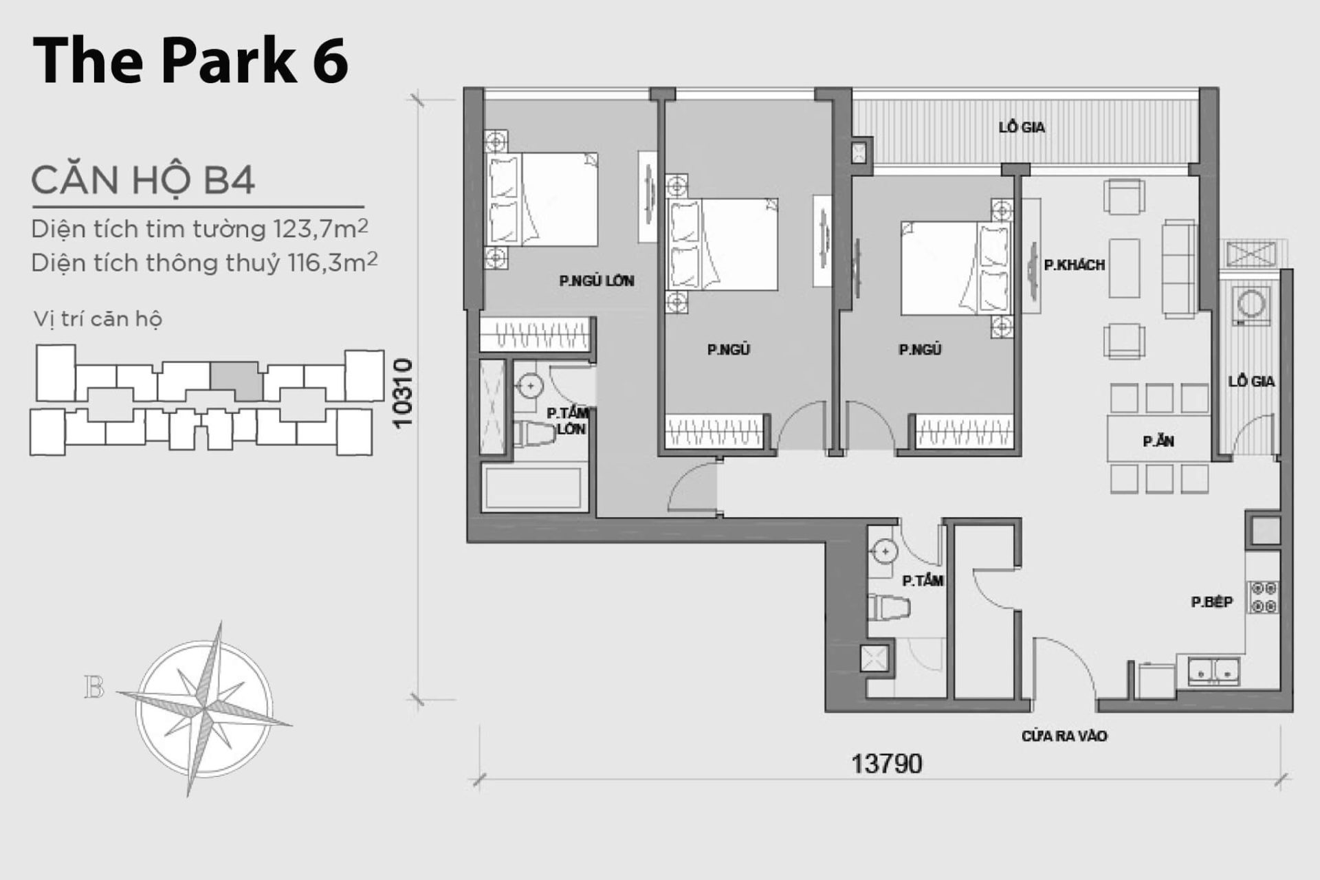 Mặt bằng Park 6 Vinhomes Central Park