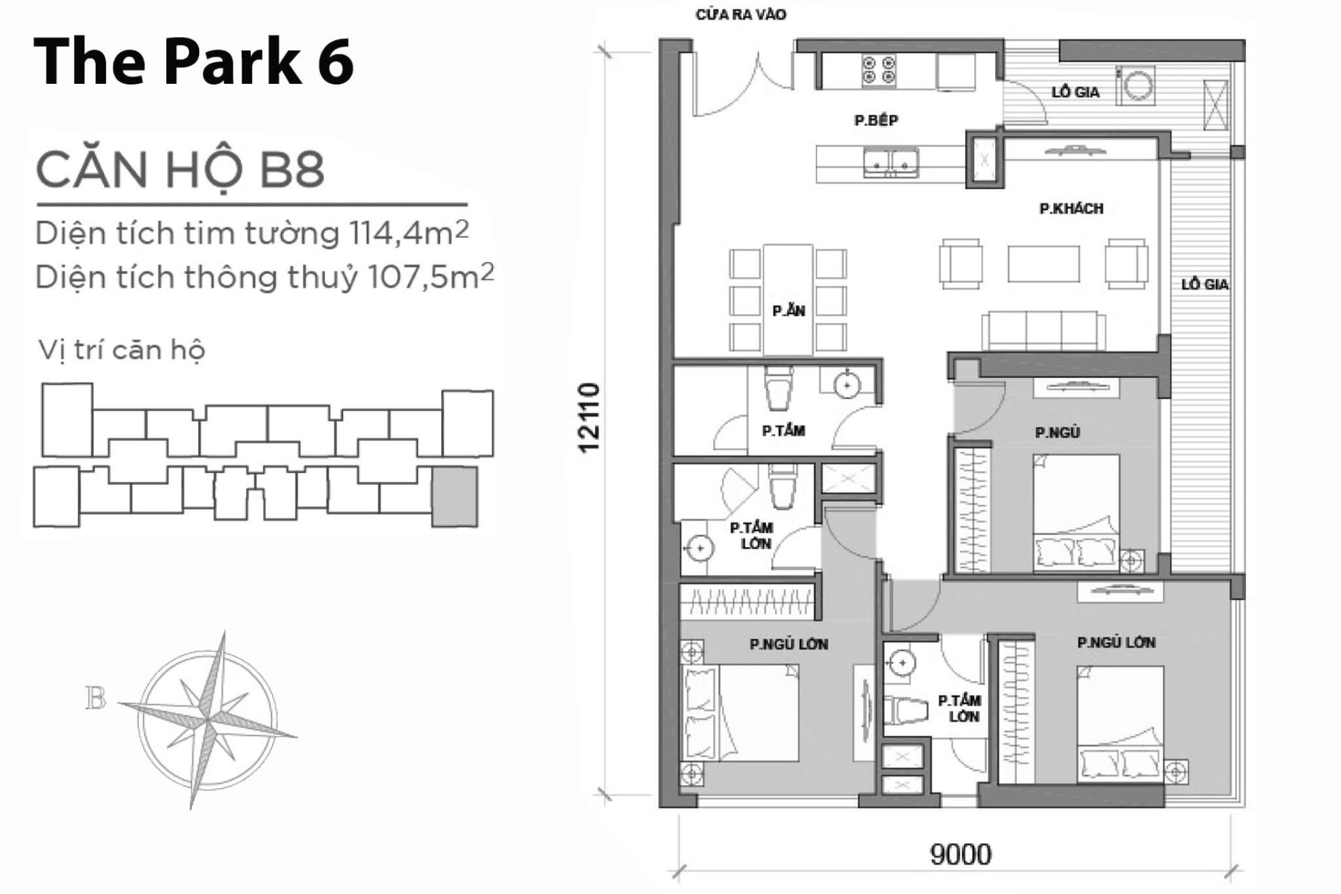 Mặt bằng Park 6 Vinhomes Central Park