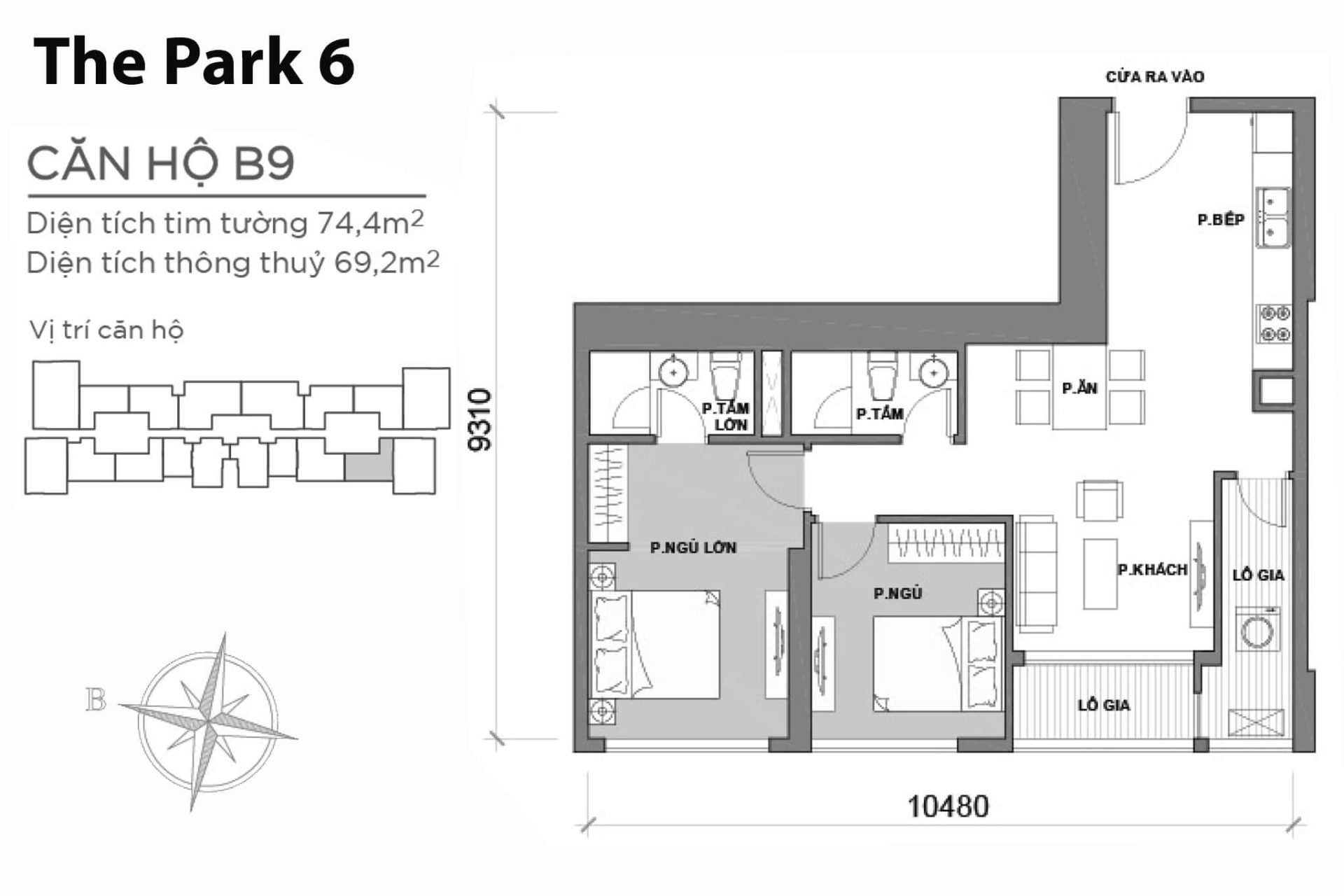 Mặt bằng Park 6 Vinhomes Central Park