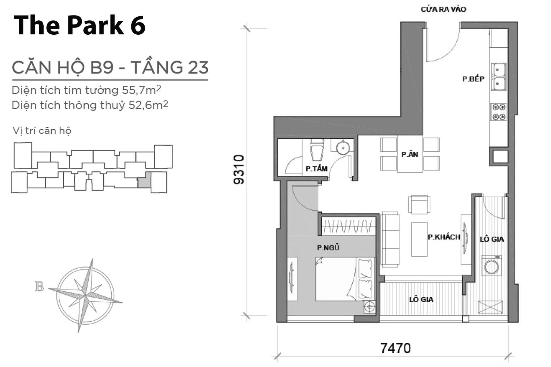 Mặt bằng Park 6 Vinhomes Central Park