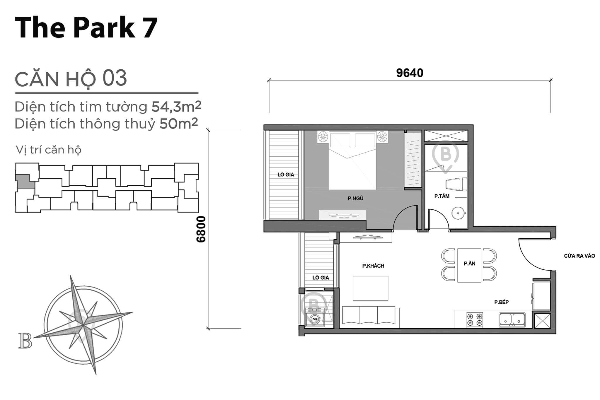 Mặt bằng Park 7 Vinhomes Central Park