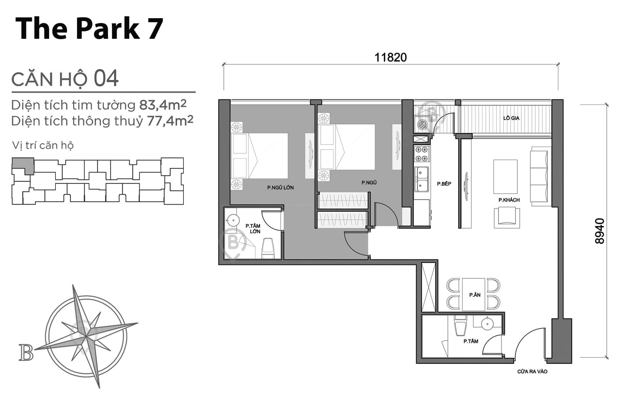 Mặt bằng Park 7 Vinhomes Central Park