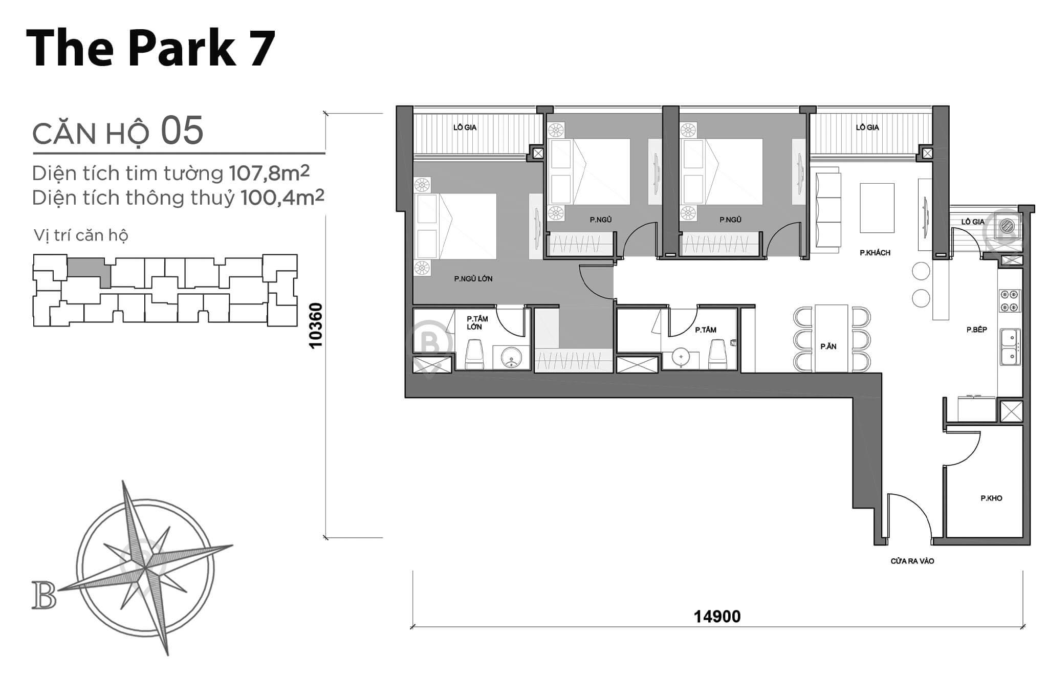 Mặt bằng Park 7 Vinhomes Central Park