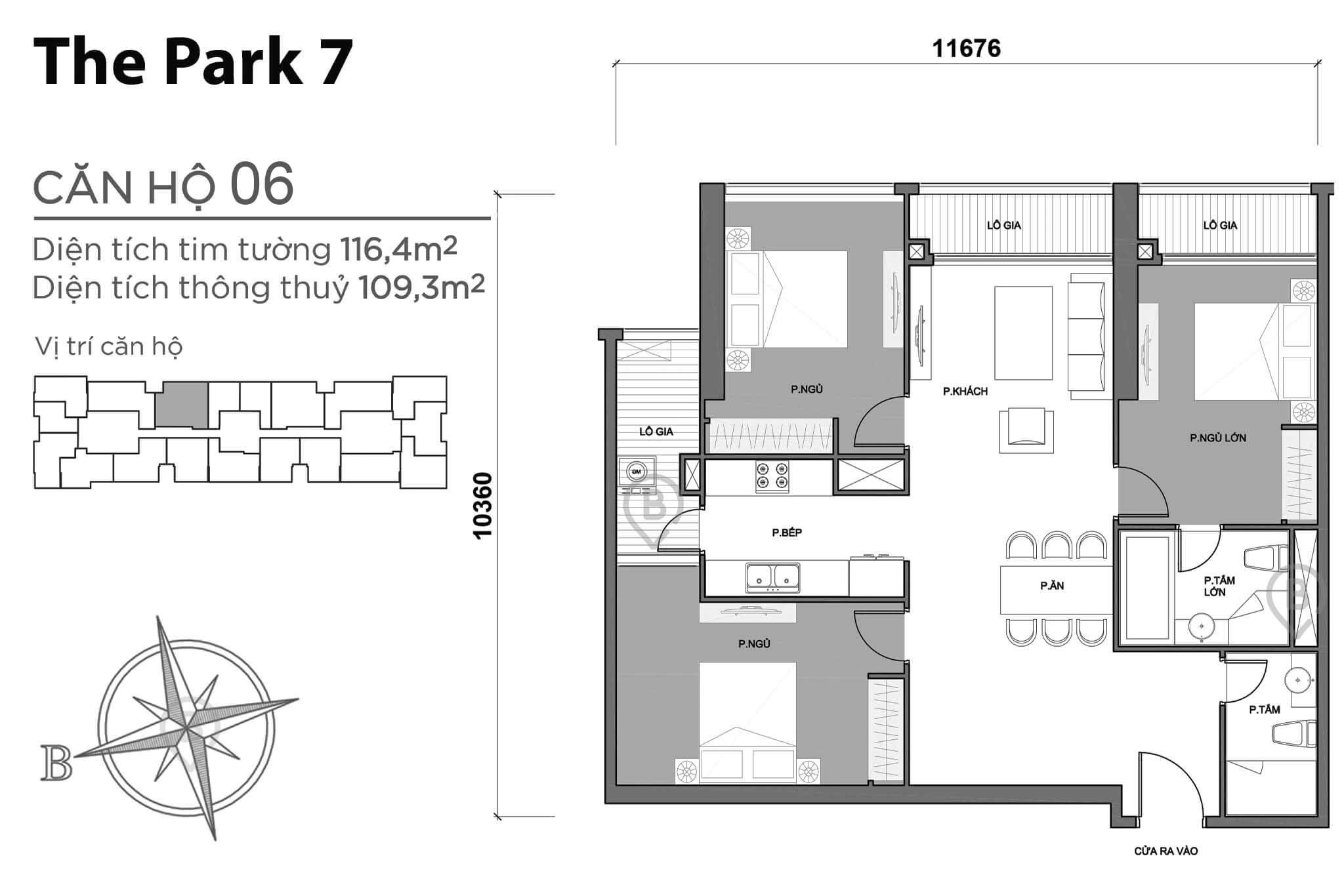 Mặt bằng Park 7 Vinhomes Central Park