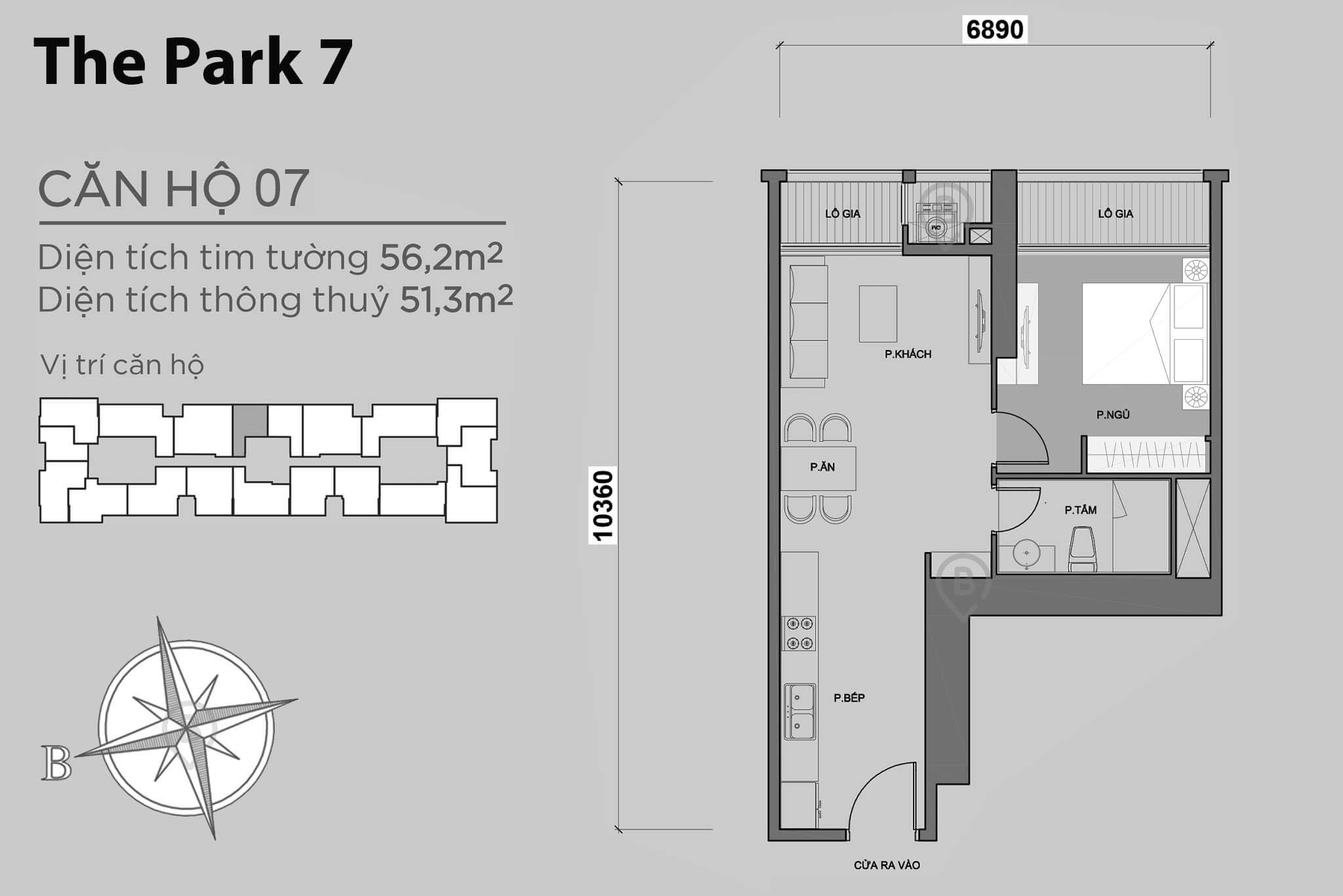 Mặt bằng Park 7 Vinhomes Central Park