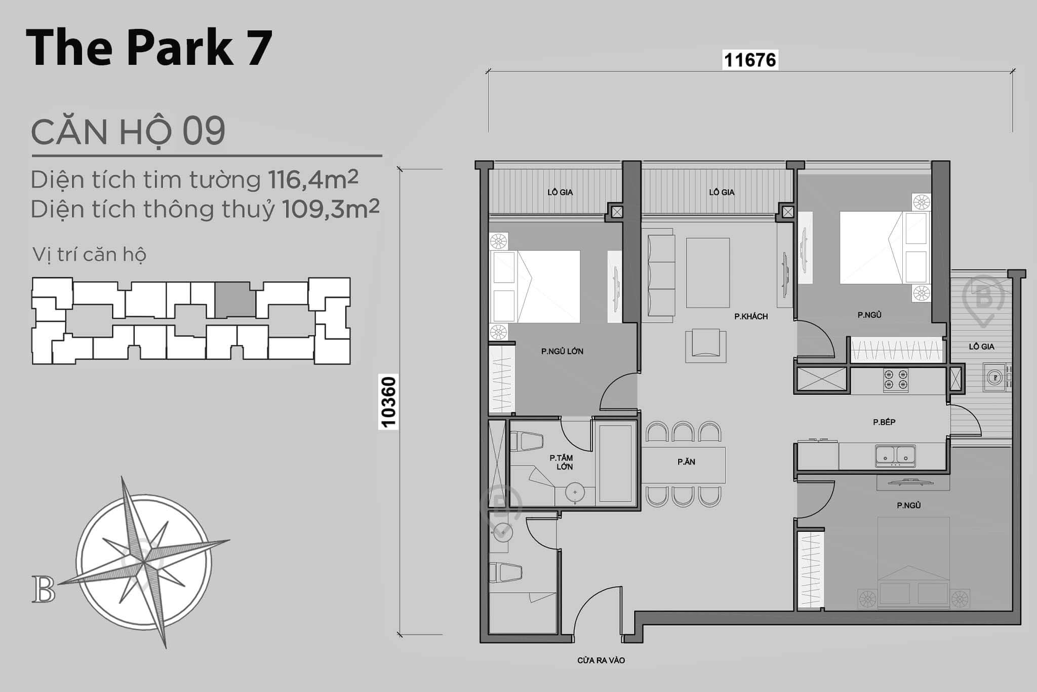 Mặt bằng Park 7 Vinhomes Central Park