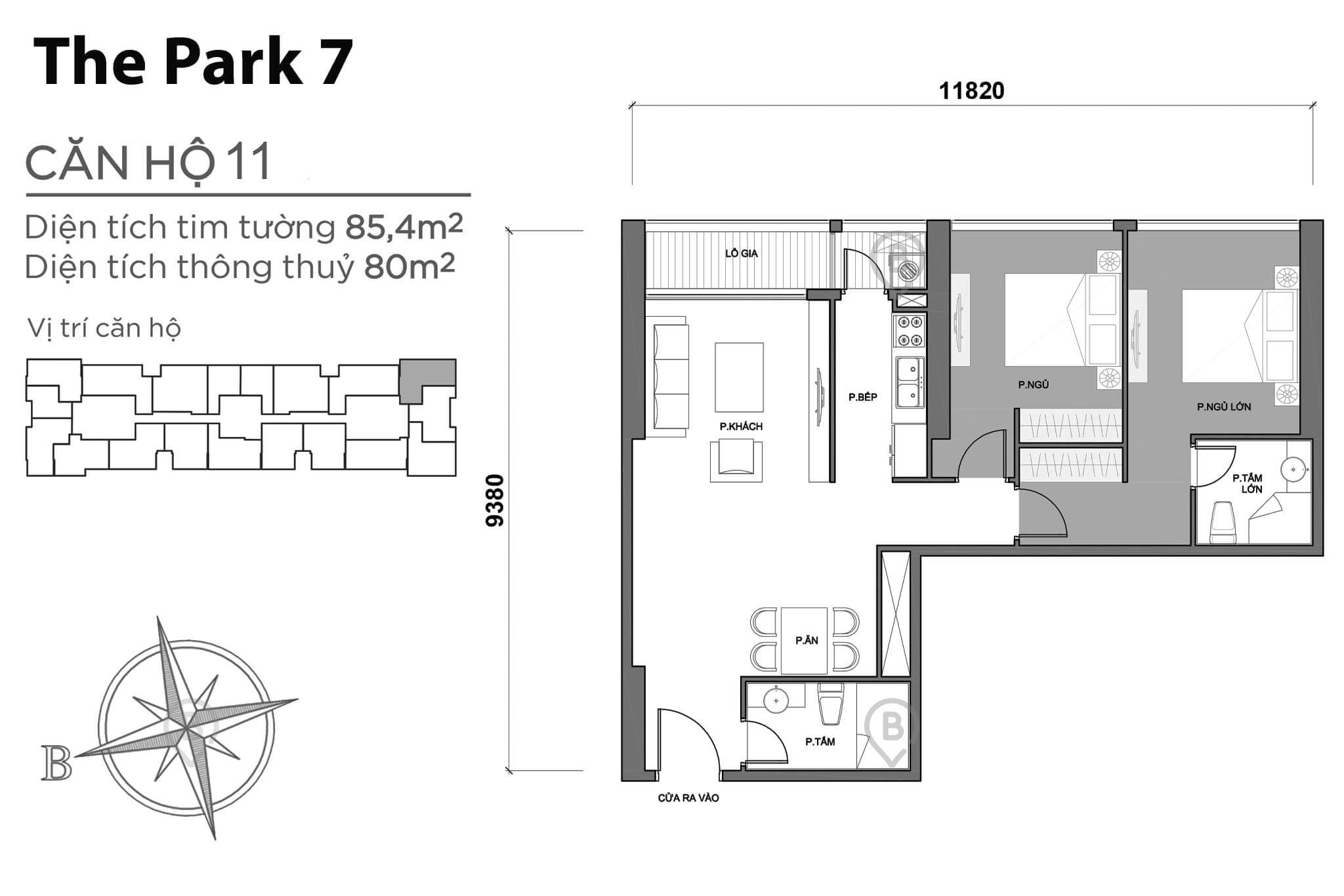 Mặt bằng Park 7 Vinhomes Central Park