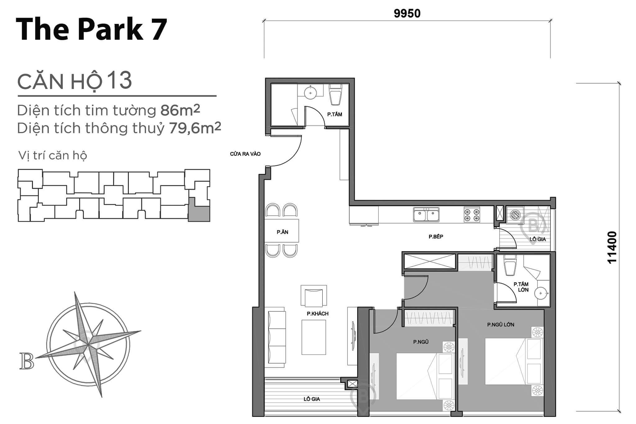 Mặt bằng Park 7 Vinhomes Central Park