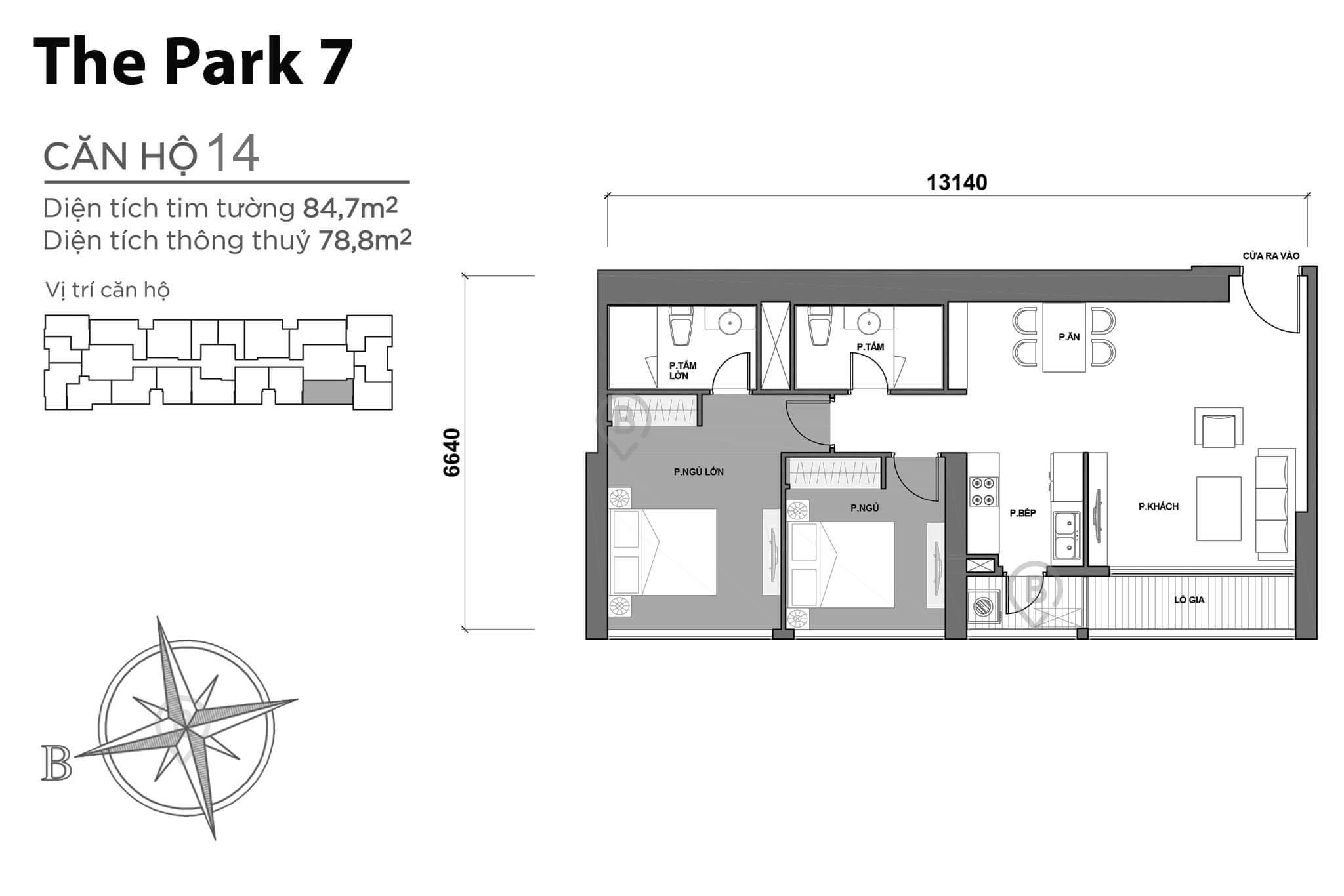 Mặt bằng Park 7 Vinhomes Central Park