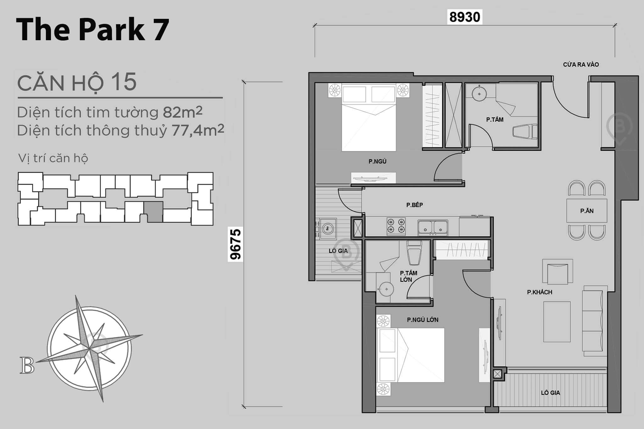 Mặt bằng Park 7 Vinhomes Central Park