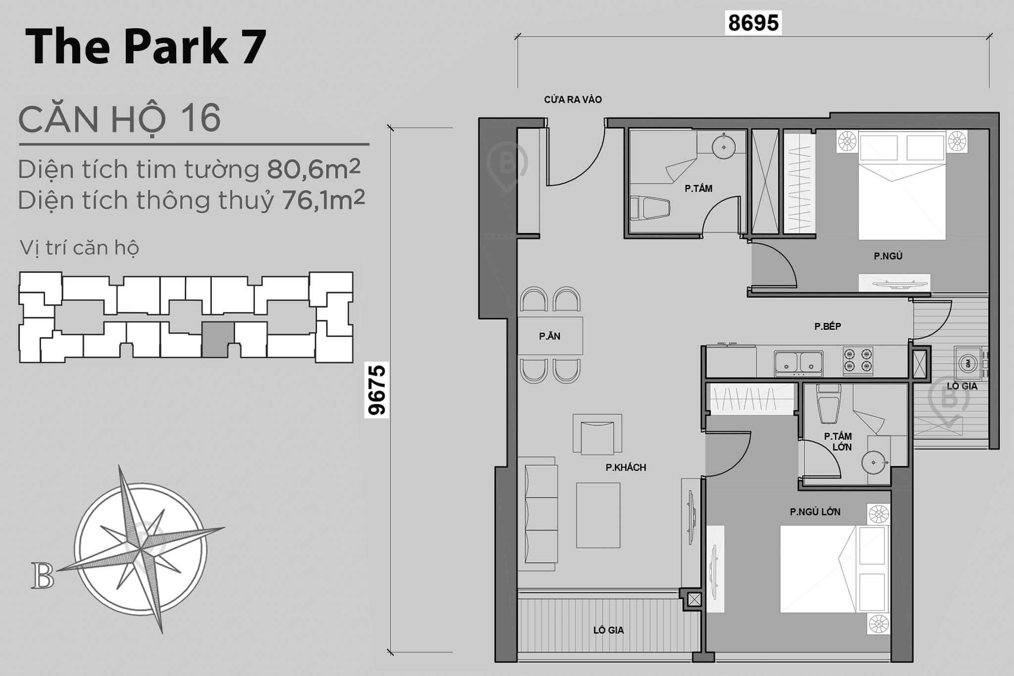 Mặt bằng Park 7 Vinhomes Central Park