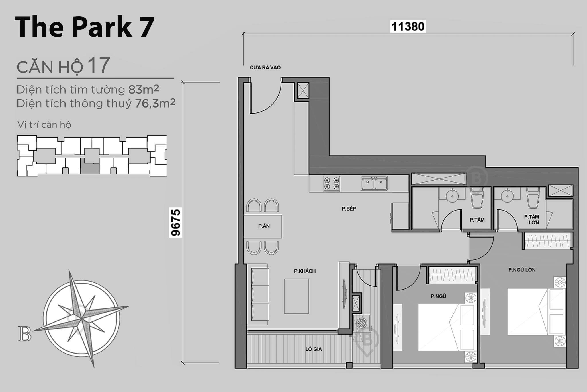 Mặt bằng Park 7 Vinhomes Central Park