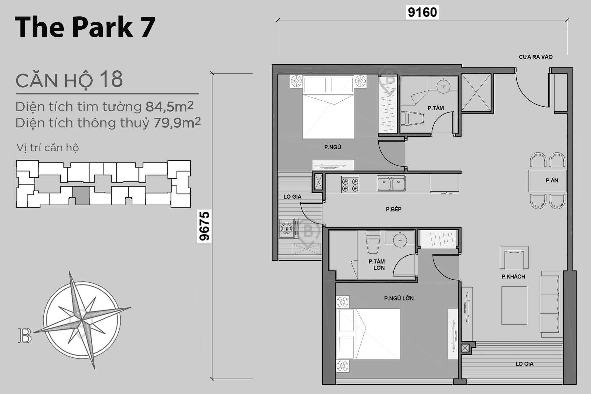 Mặt bằng Park 7 Vinhomes Central Park