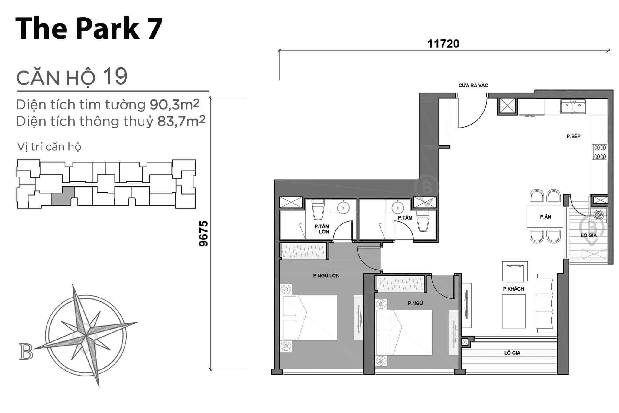 Mặt bằng Park 7 Vinhomes Central Park