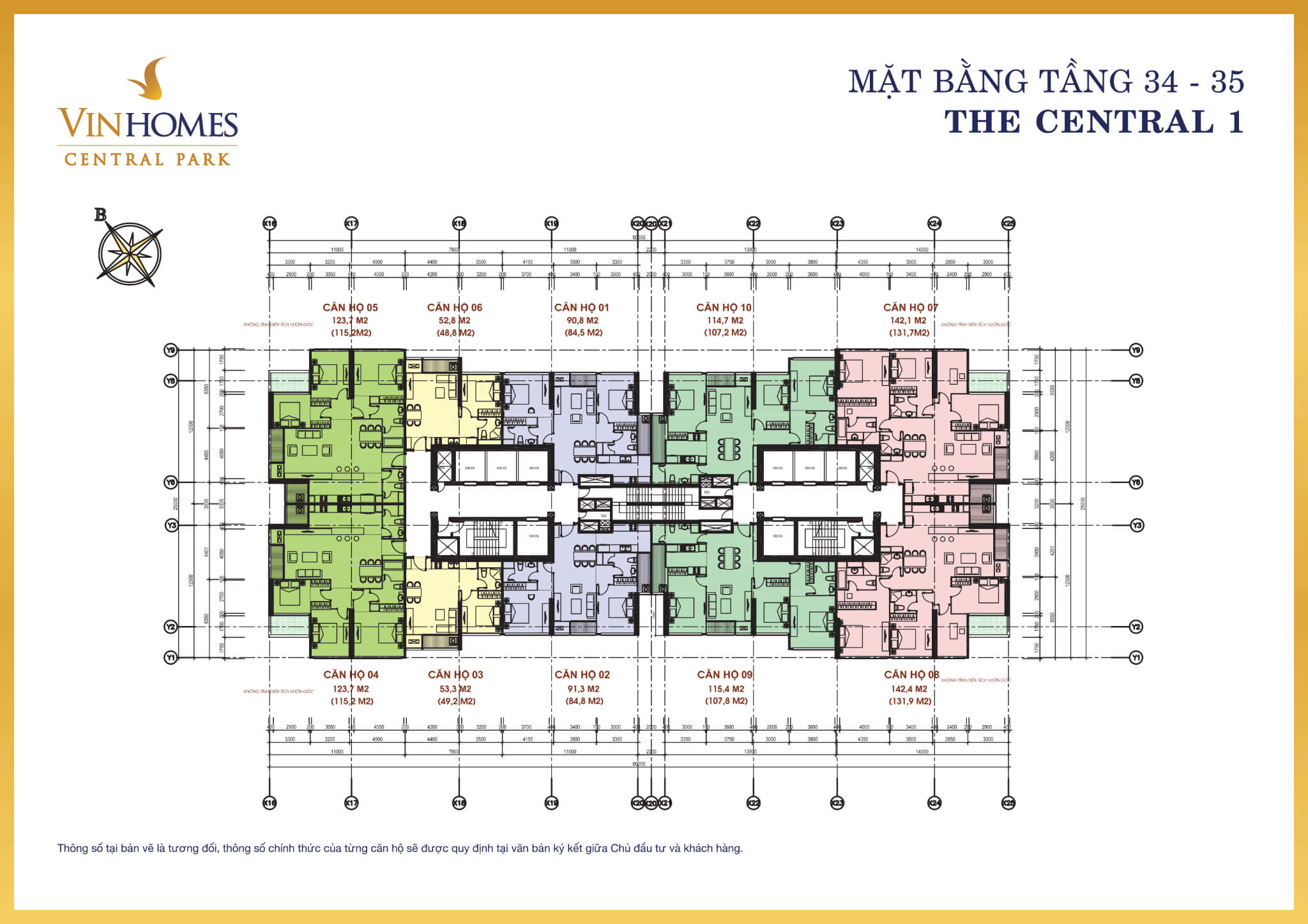 Mặt bằng Central 1 Vinhomes Central Park