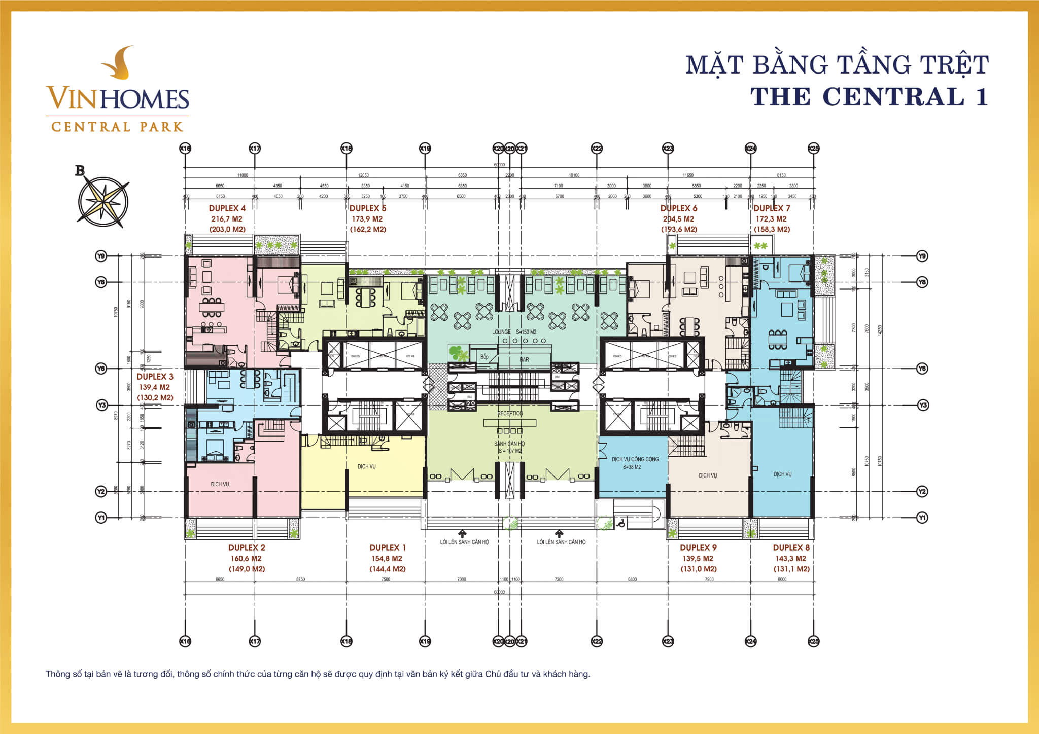 Mặt bằng Central 1 Vinhomes Central Park