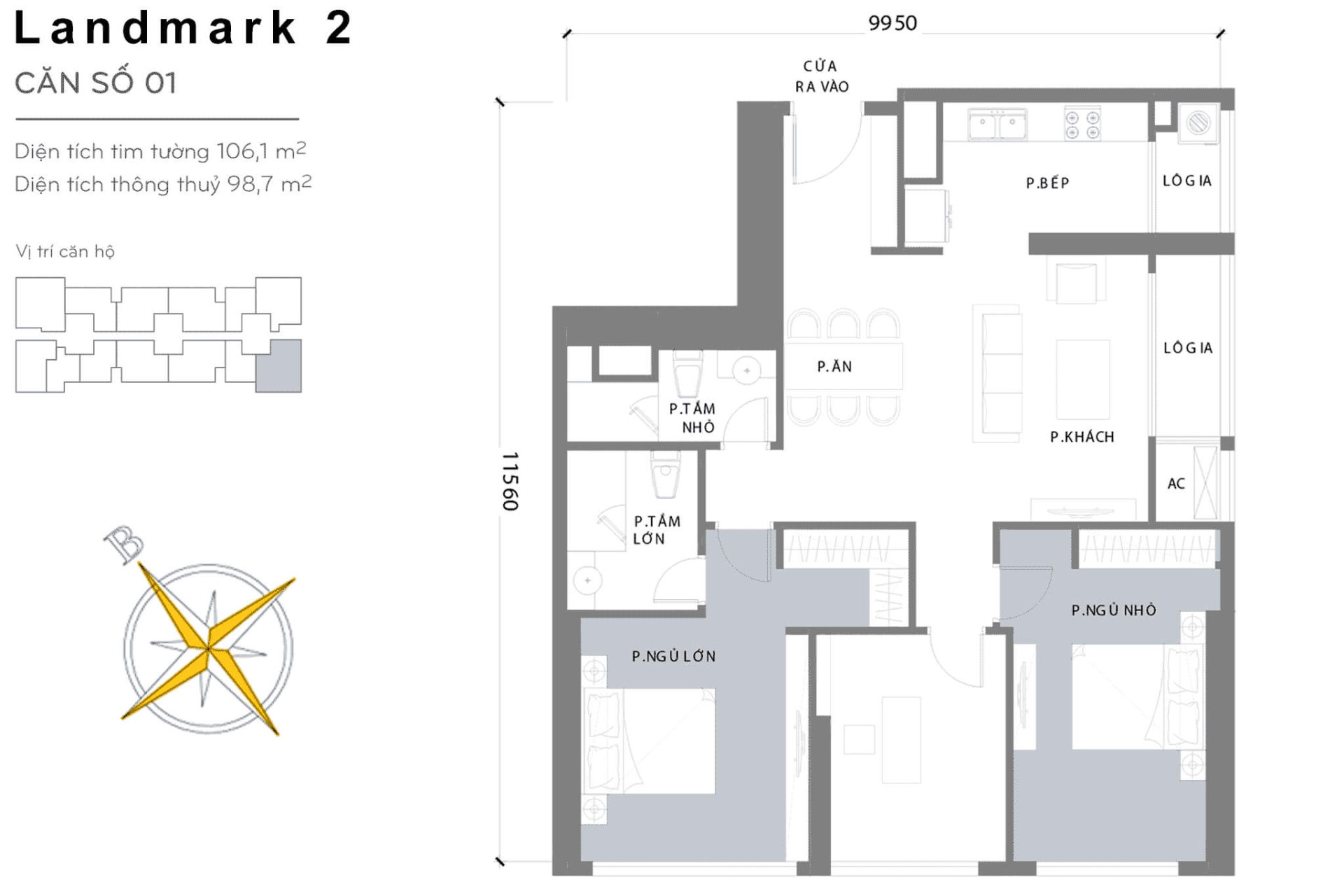 Mặt bằng Landmark 2 Vinhomes Central Park