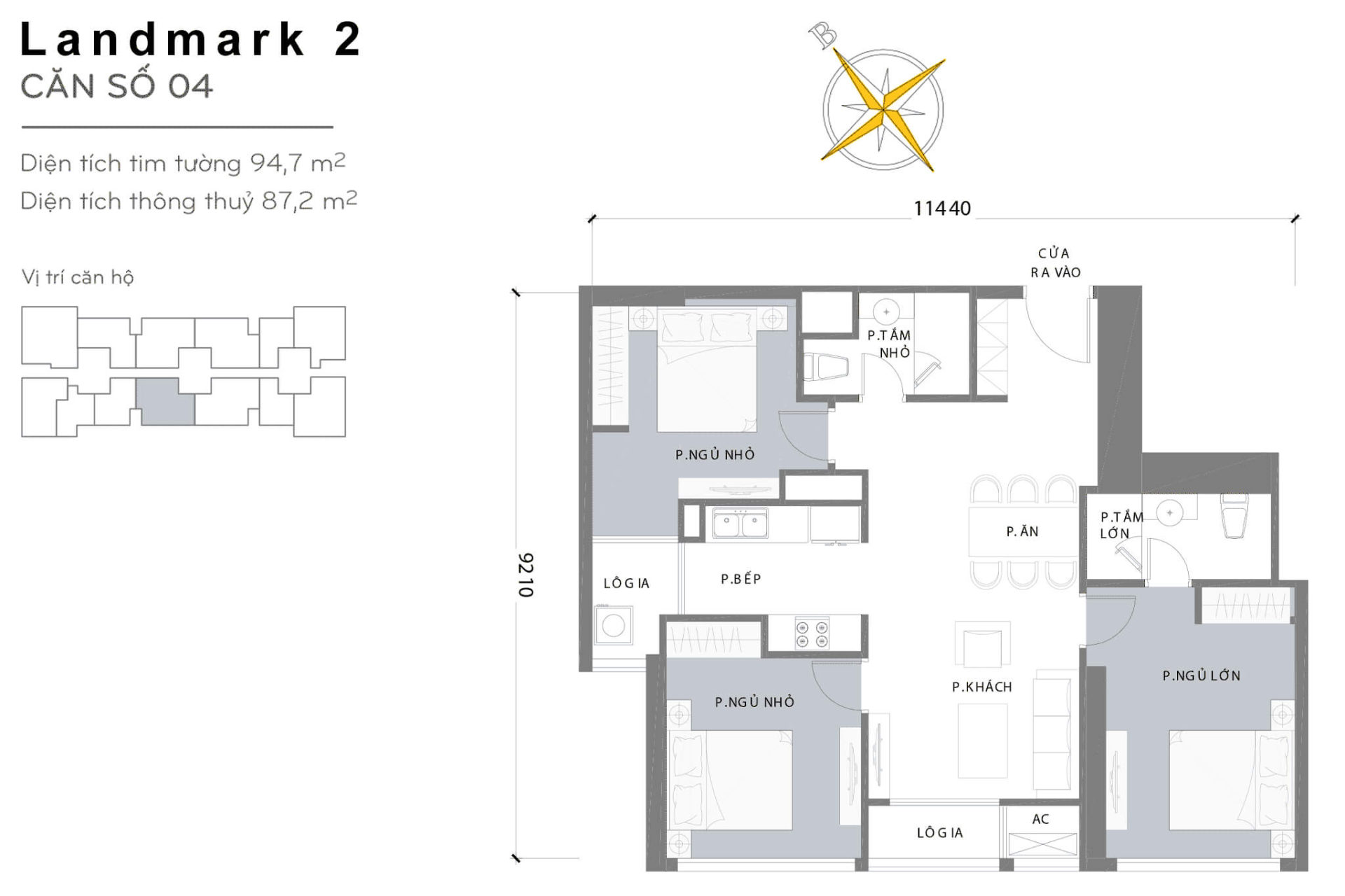 Mặt bằng Landmark 2 Vinhomes Central Park