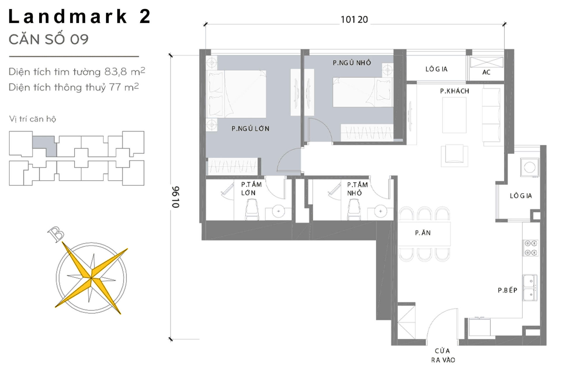 Mặt bằng Landmark 2 Vinhomes Central Park