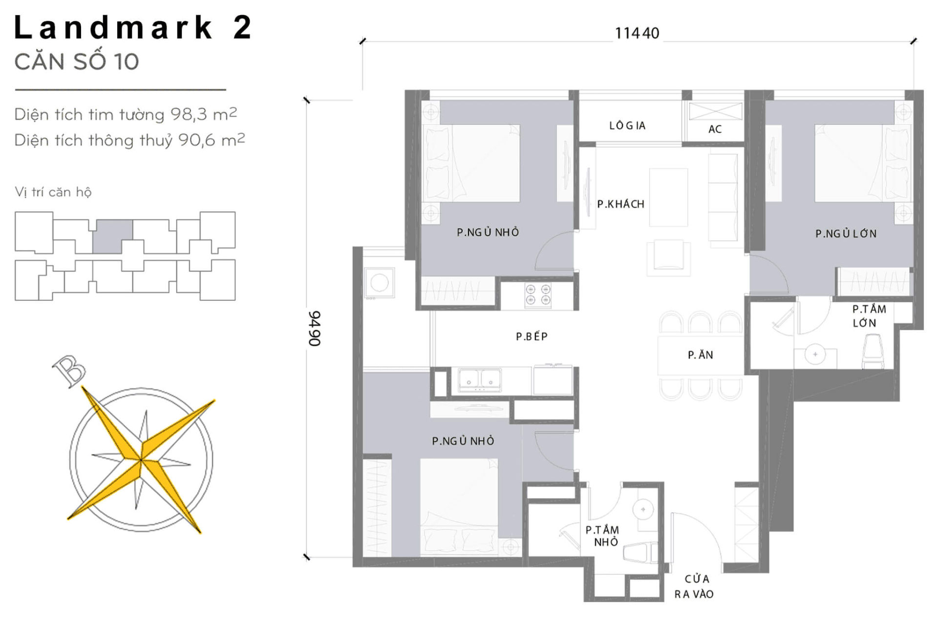 Mặt bằng Landmark 2 Vinhomes Central Park