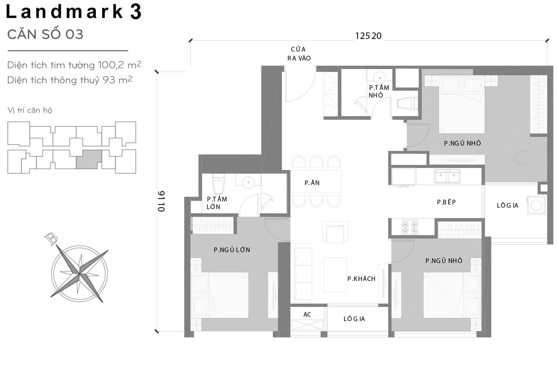 Mặt bằng Landmark 3 Vinhomes Central Park