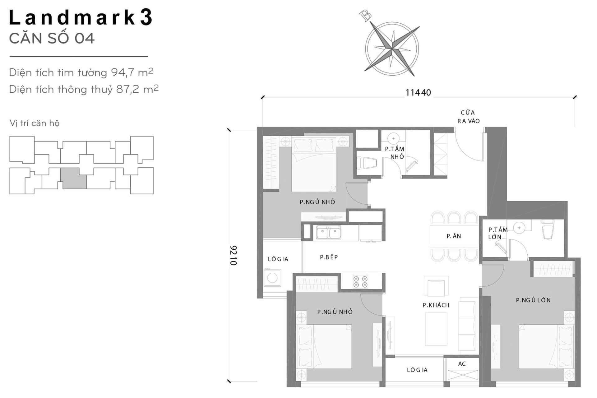 Mặt bằng Landmark 3 Vinhomes Central Park