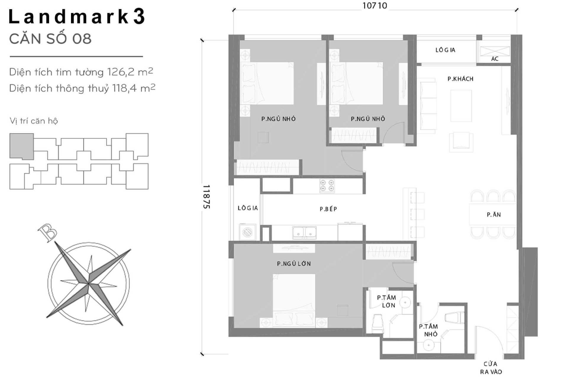 Mặt bằng Landmark 3 Vinhomes Central Park