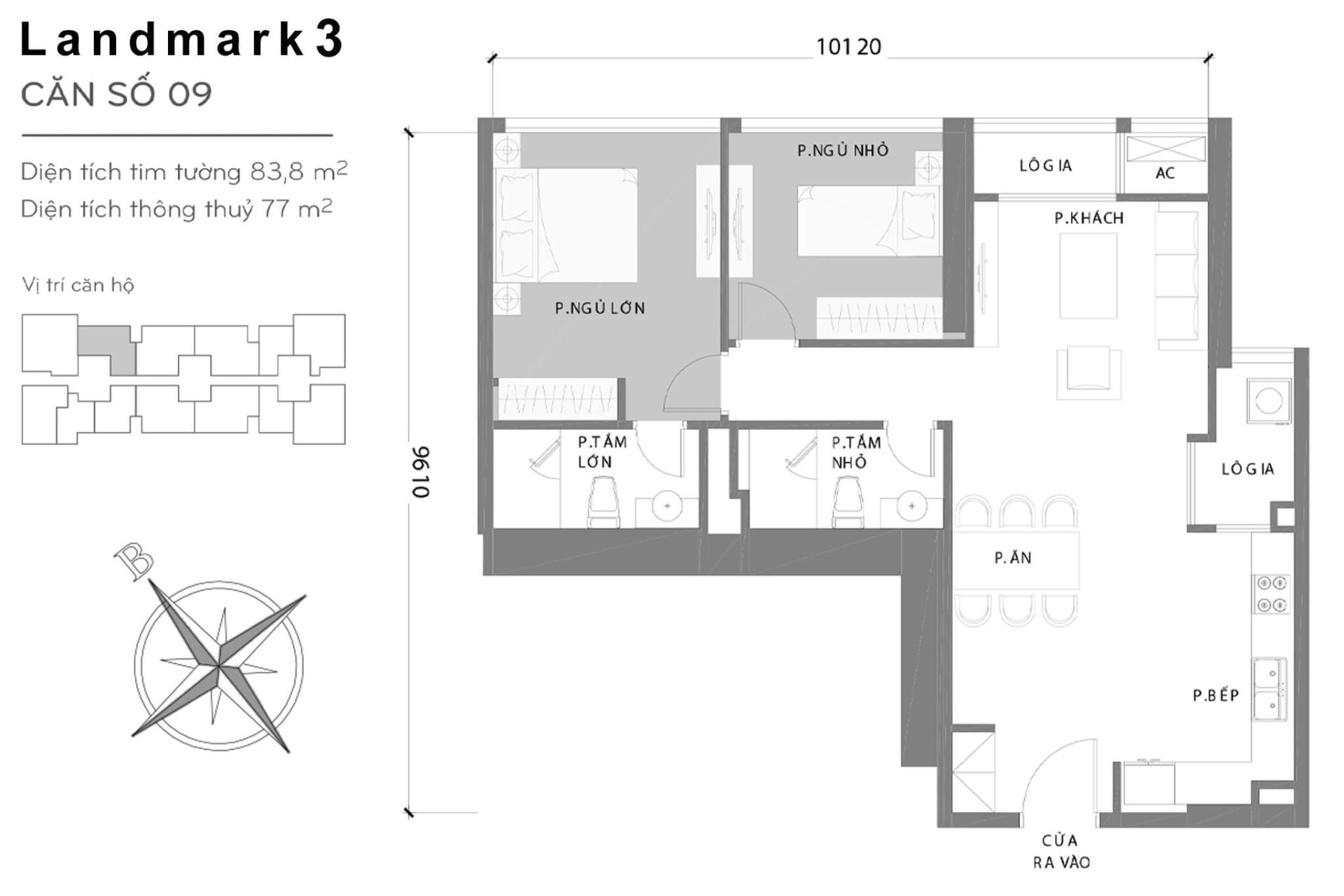 Mặt bằng Landmark 3 Vinhomes Central Park