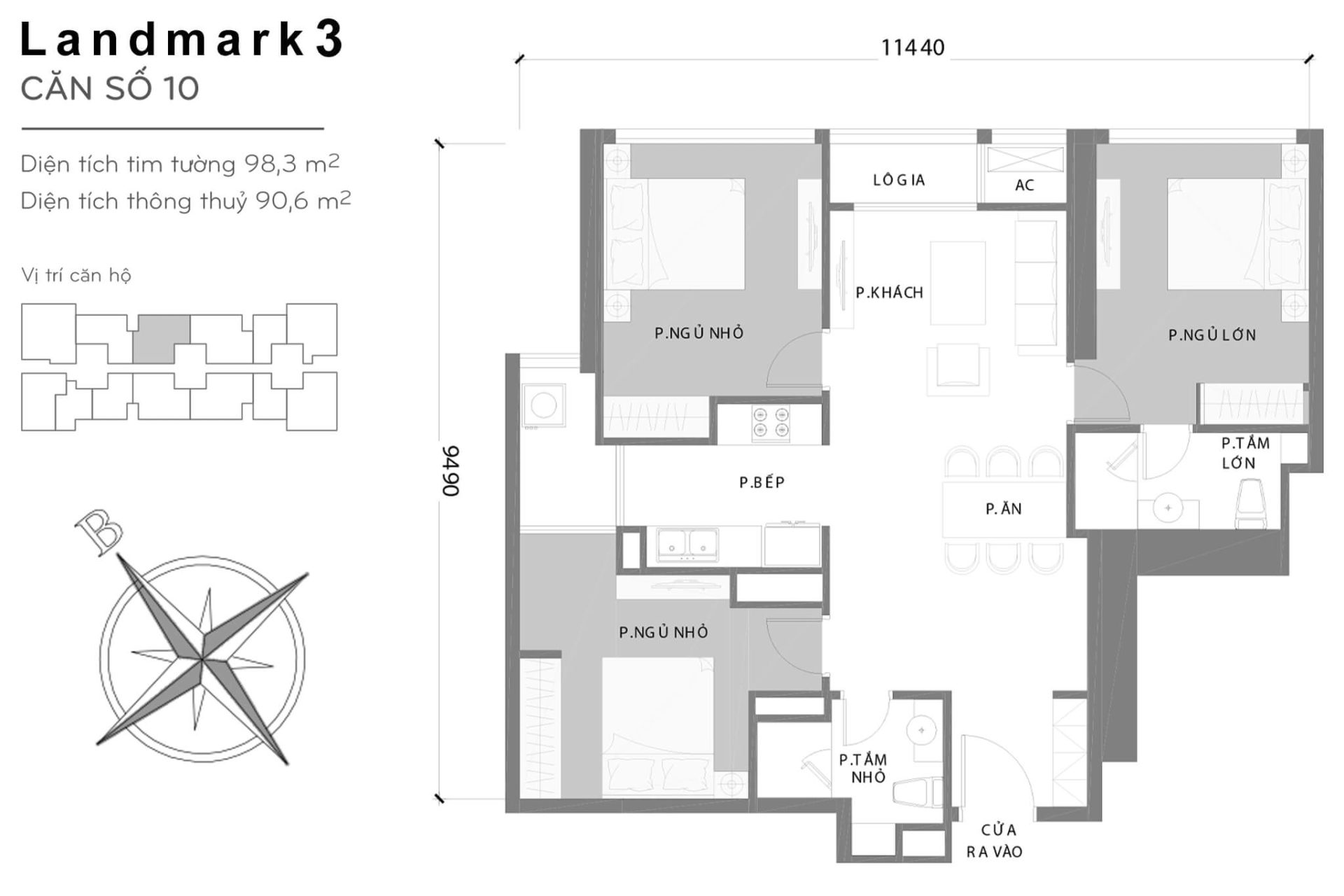 Mặt bằng Landmark 3 Vinhomes Central Park