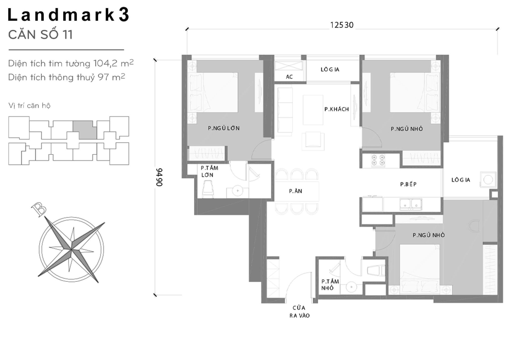 Mặt bằng Landmark 3 Vinhomes Central Park