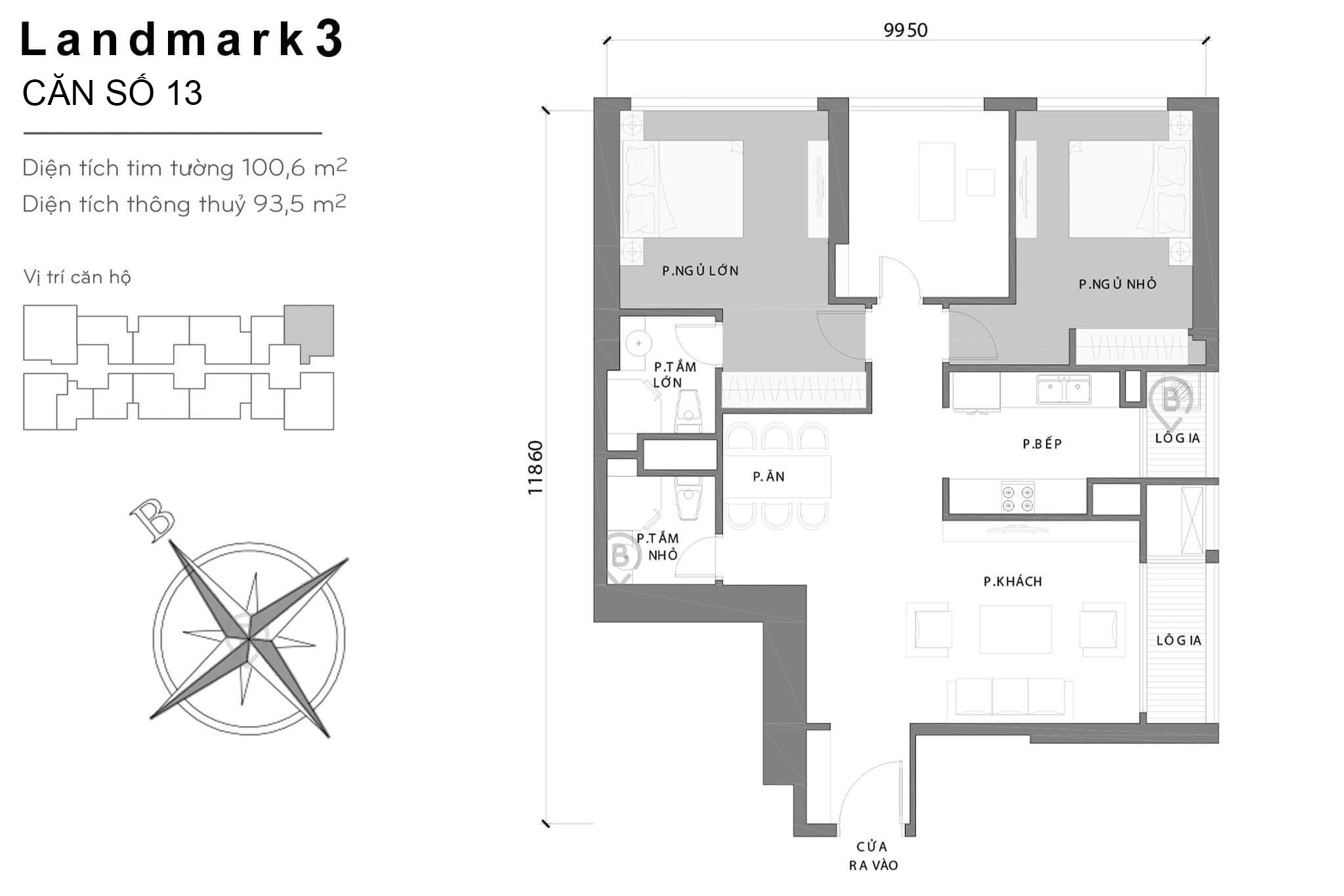 Mặt bằng Landmark 3 Vinhomes Central Park