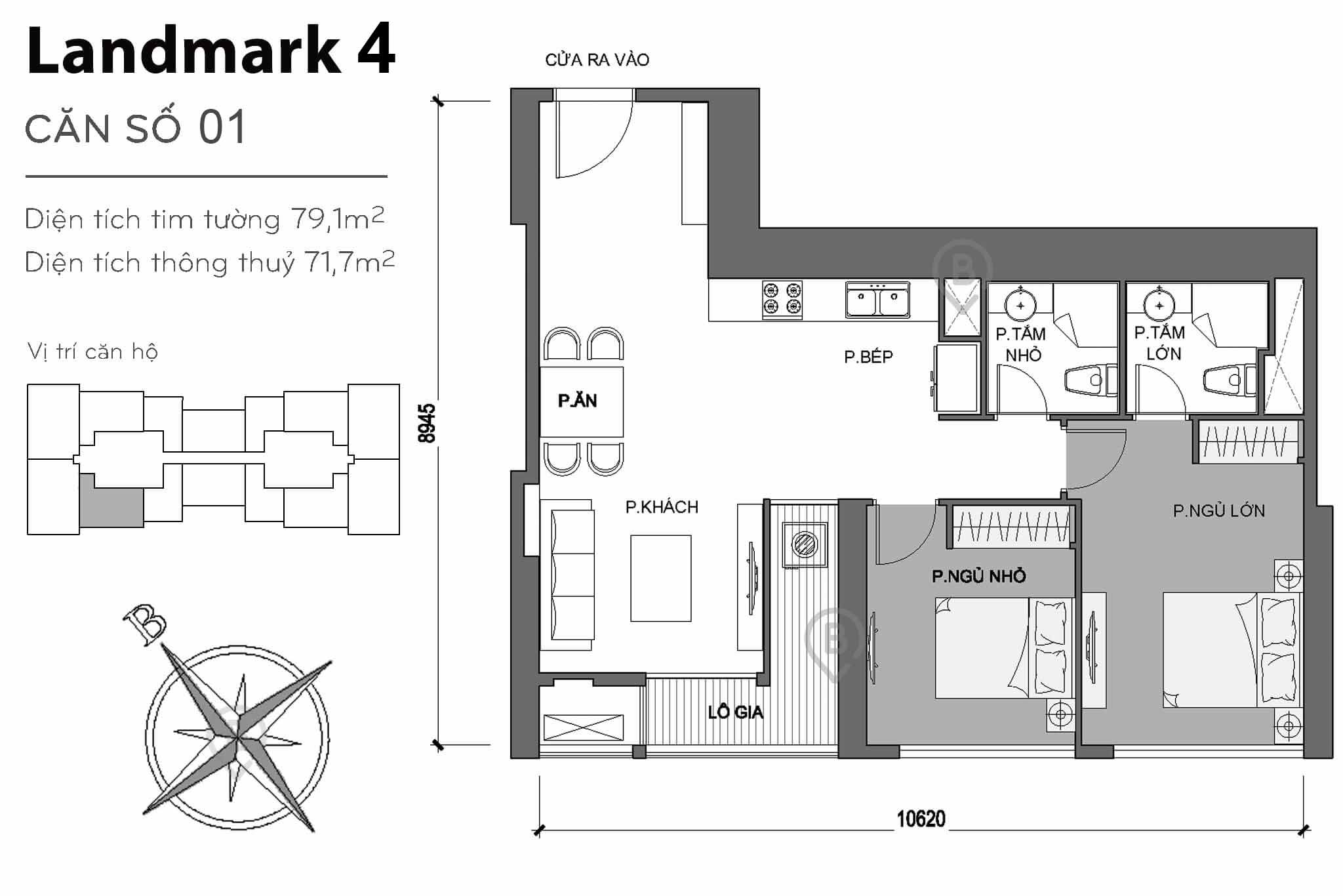 Mặt bằng Landmark 4 Vinhomes Central Park