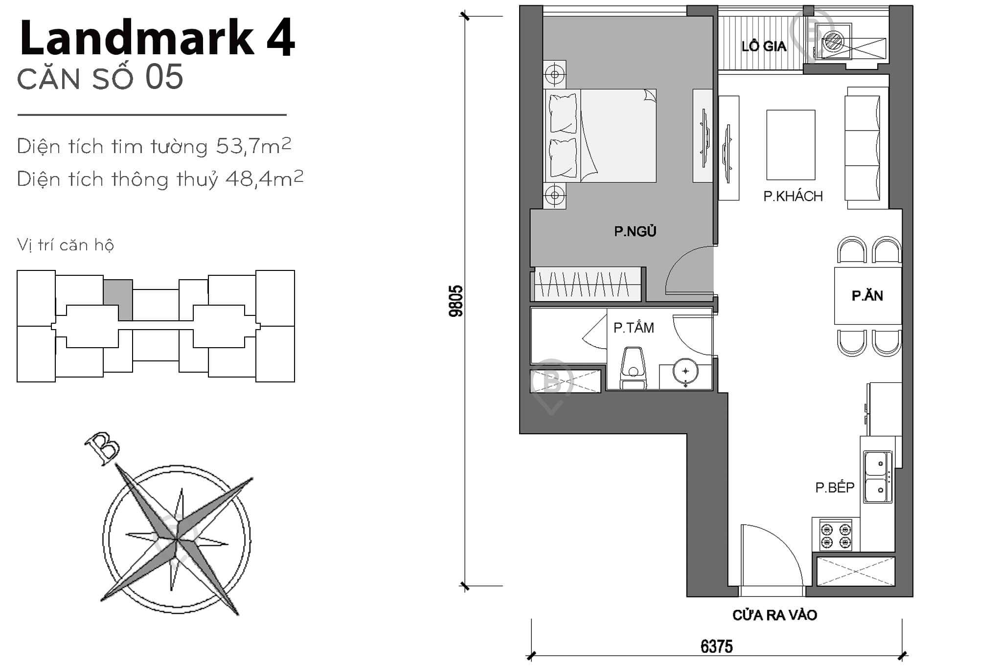 Mặt bằng Landmark 4 Vinhomes Central Park