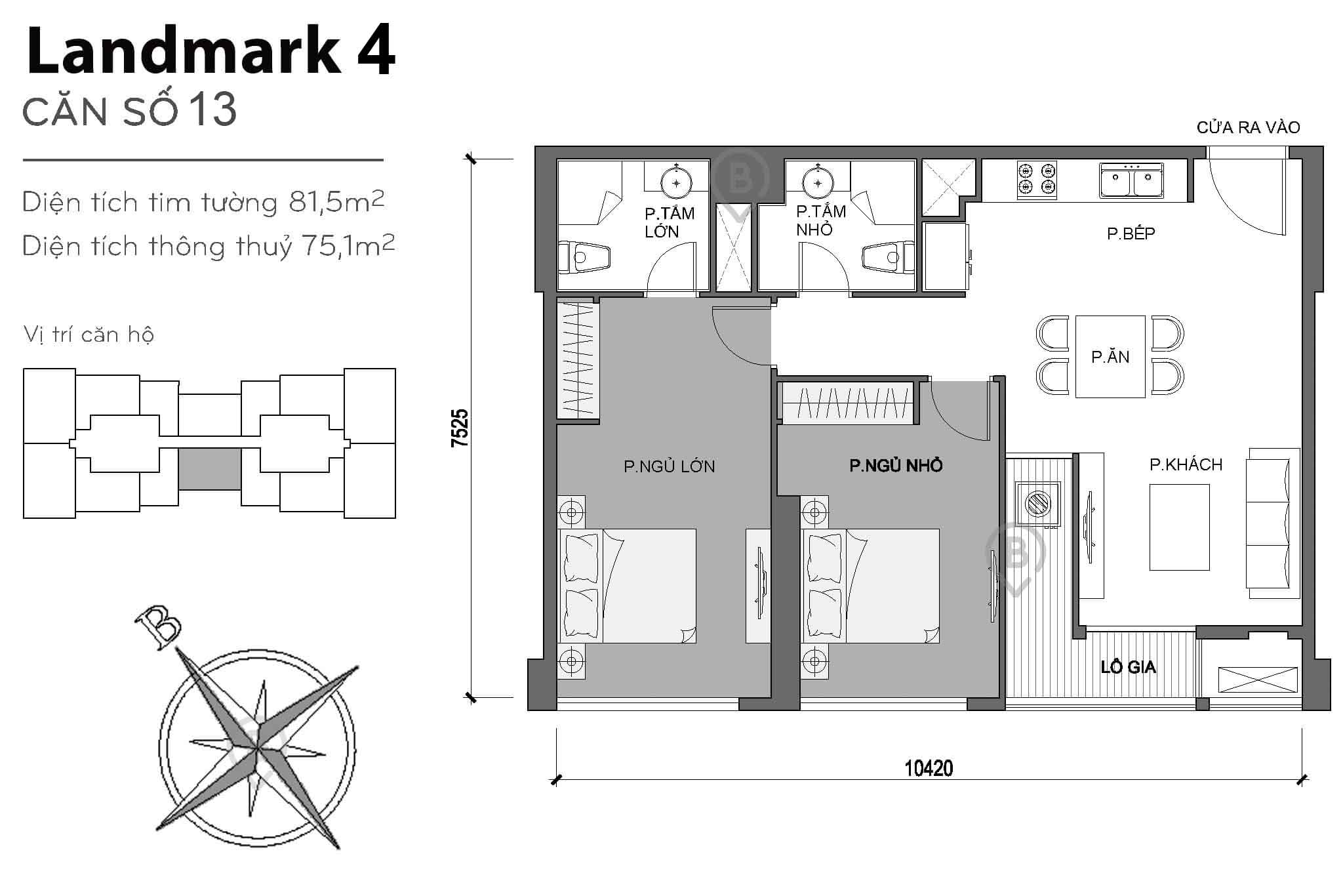 Mặt bằng Landmark 4 Vinhomes Central Park