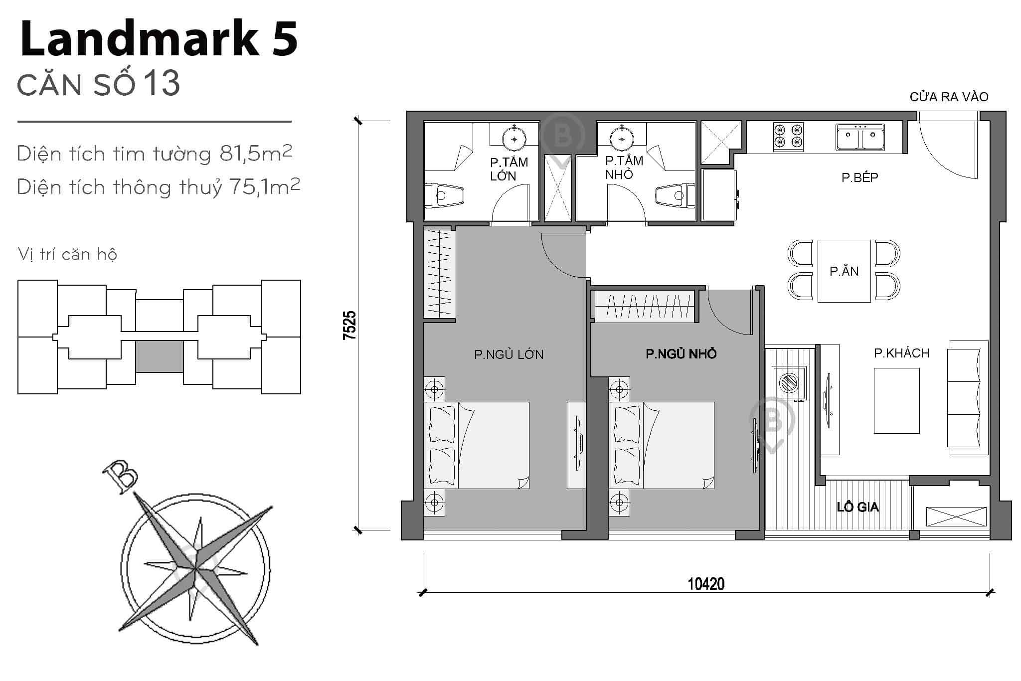 Mặt bằng Landmark 5 Vinhomes Central Park